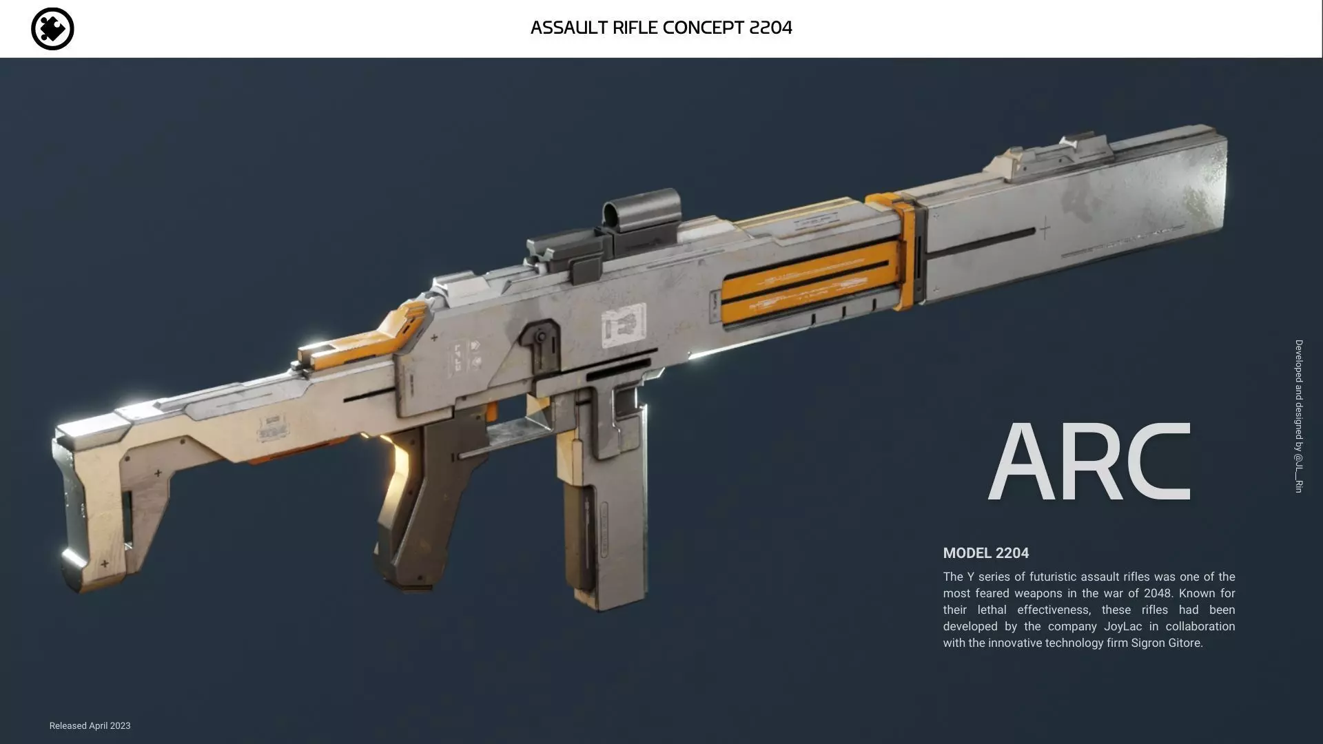 Assault Rifle Concept 2204 Free low-poly 3D model_0