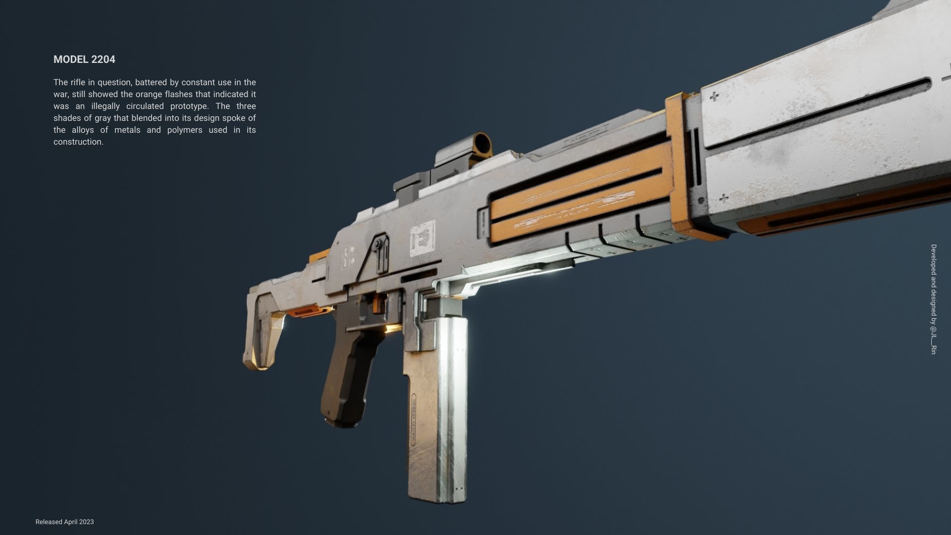 Assault Rifle Concept 2204 Free low-poly 3D model_5