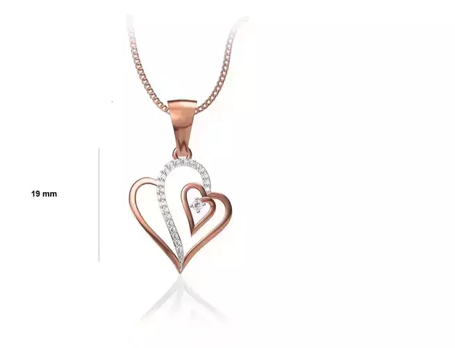 Women Unique Heart Pendant STL OBJ FBX JCD Details 3D print model