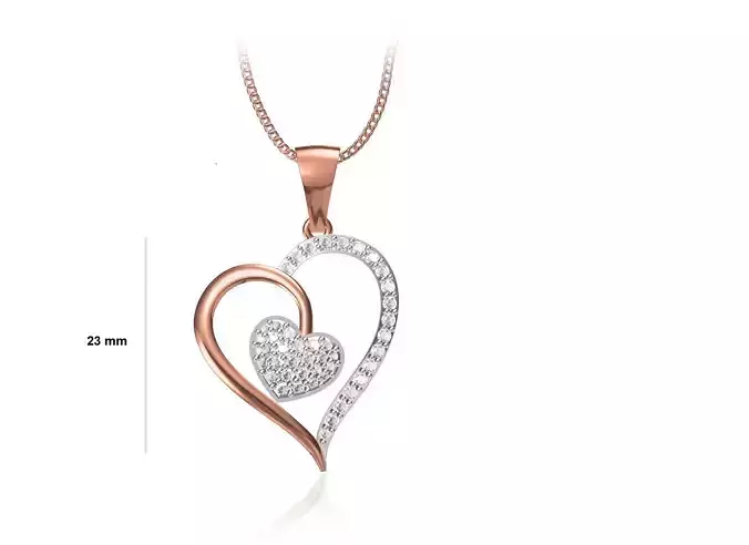 Women Unique Heart Pendant STL OBJ FBX JCD Details 3D print model