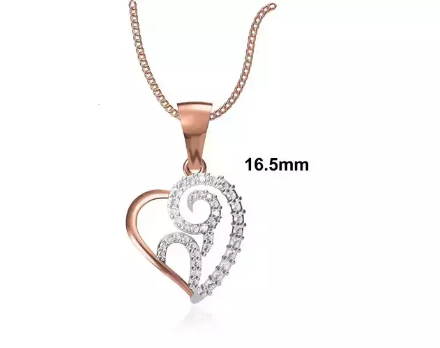 Women Unique Heart Pendant STL OBJ FBX JCD Details 3D print model