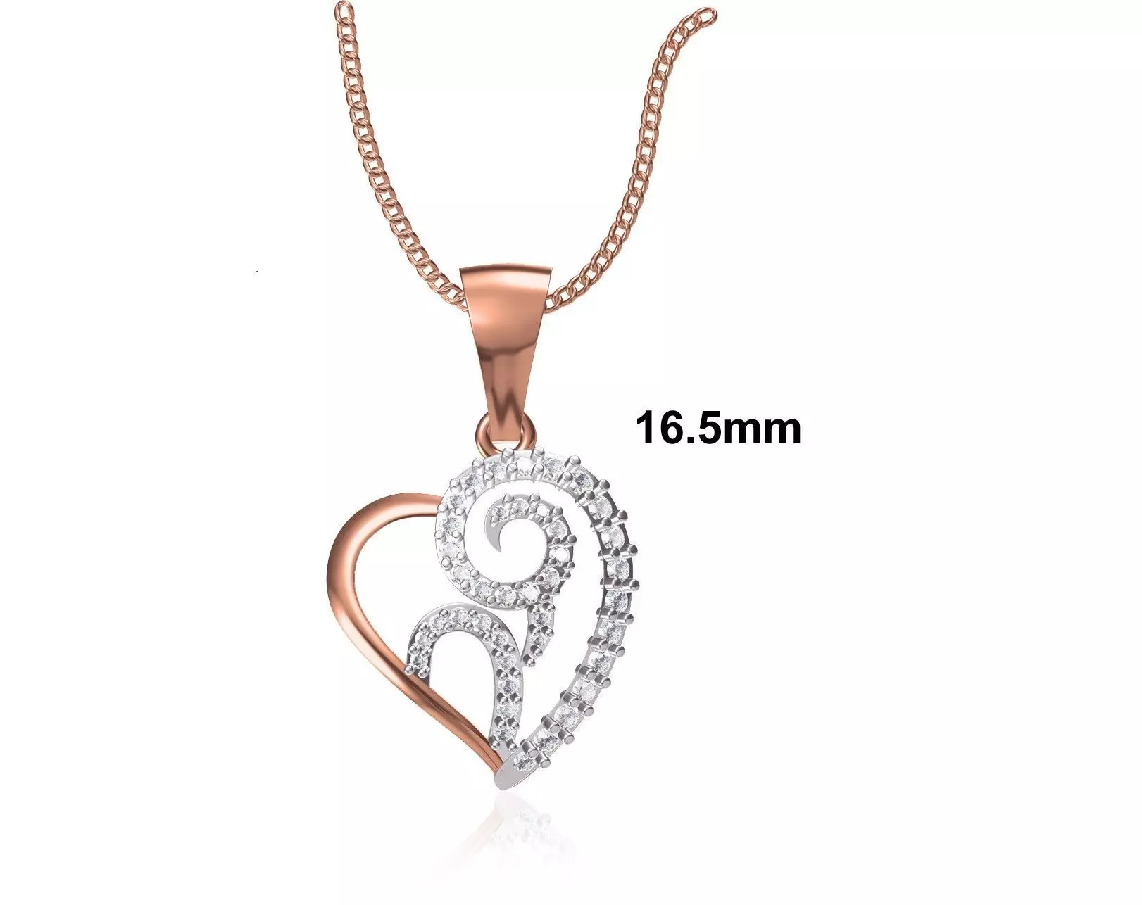 Women Unique Heart Pendant STL OBJ FBX JCD Details 3D print model_0