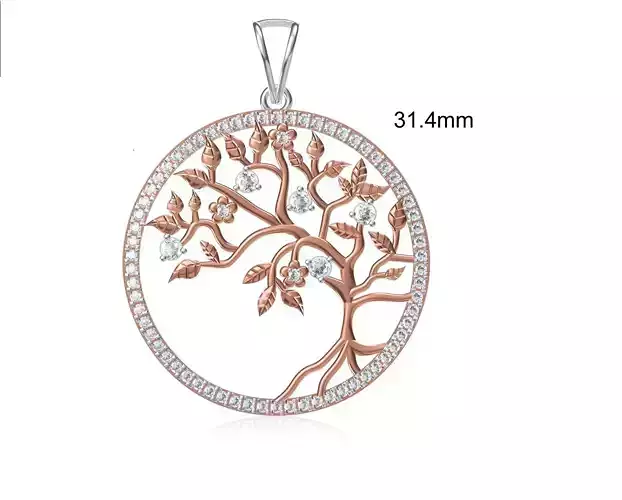 Women Unique Pendant STL OBJ FBX JCD Details