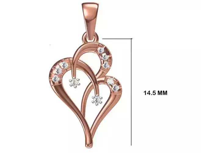 Women Unique Heart Pendant STL OBJ FBX JCD Details 3D print model