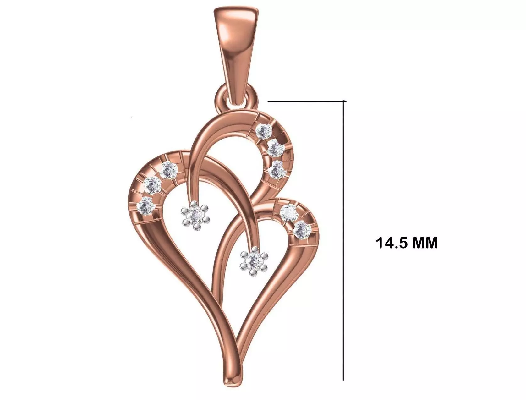 Women Unique Heart Pendant STL OBJ FBX JCD Details 3D print model_0