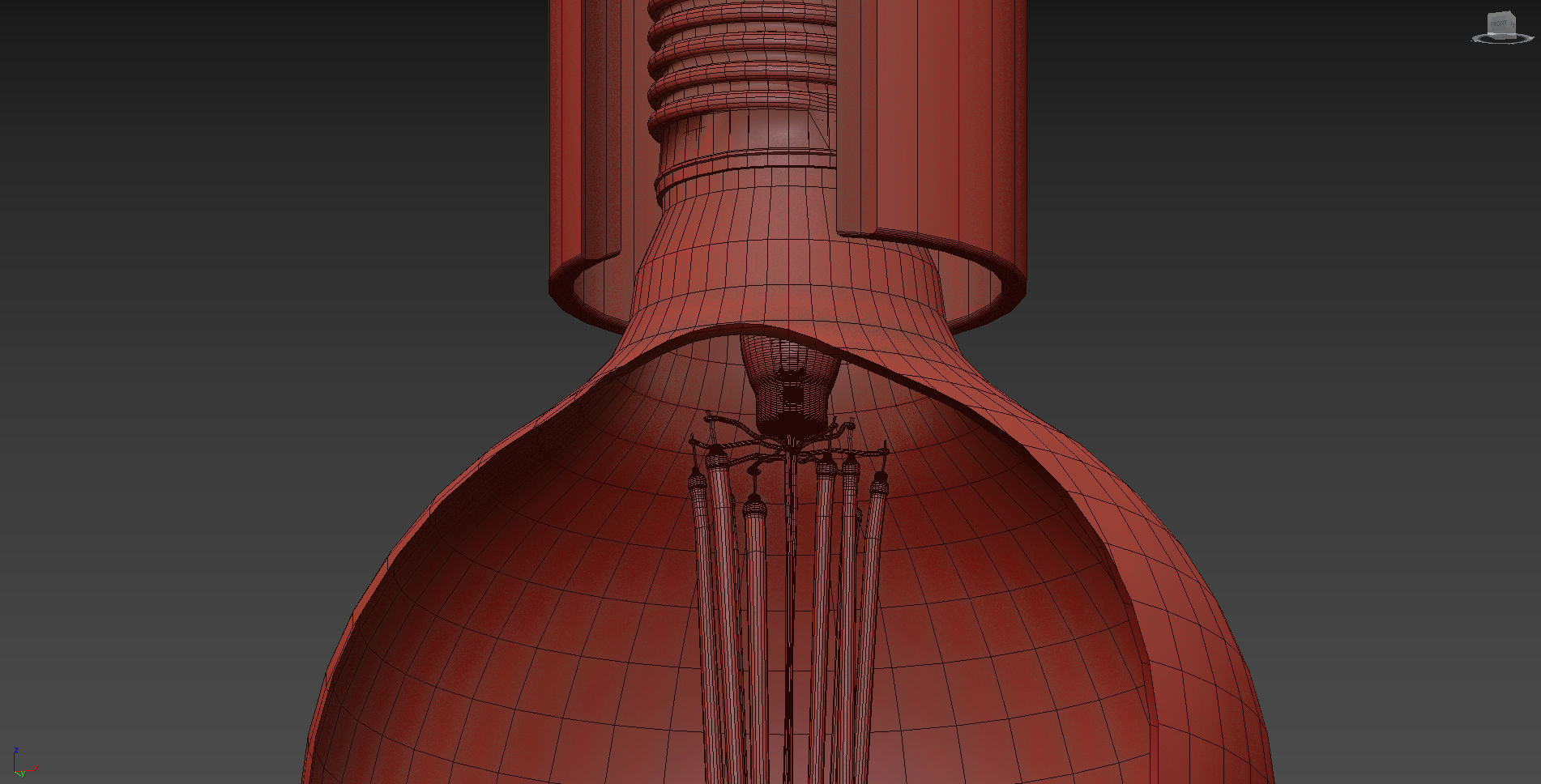 Black And Brass Industrial Five Bulb Bar Light  3D model_8