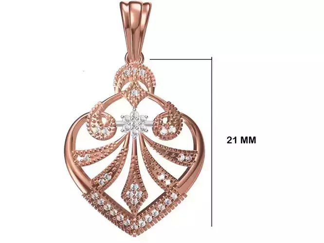 Women Unique Pendant STL OBJ FBX JCD Details