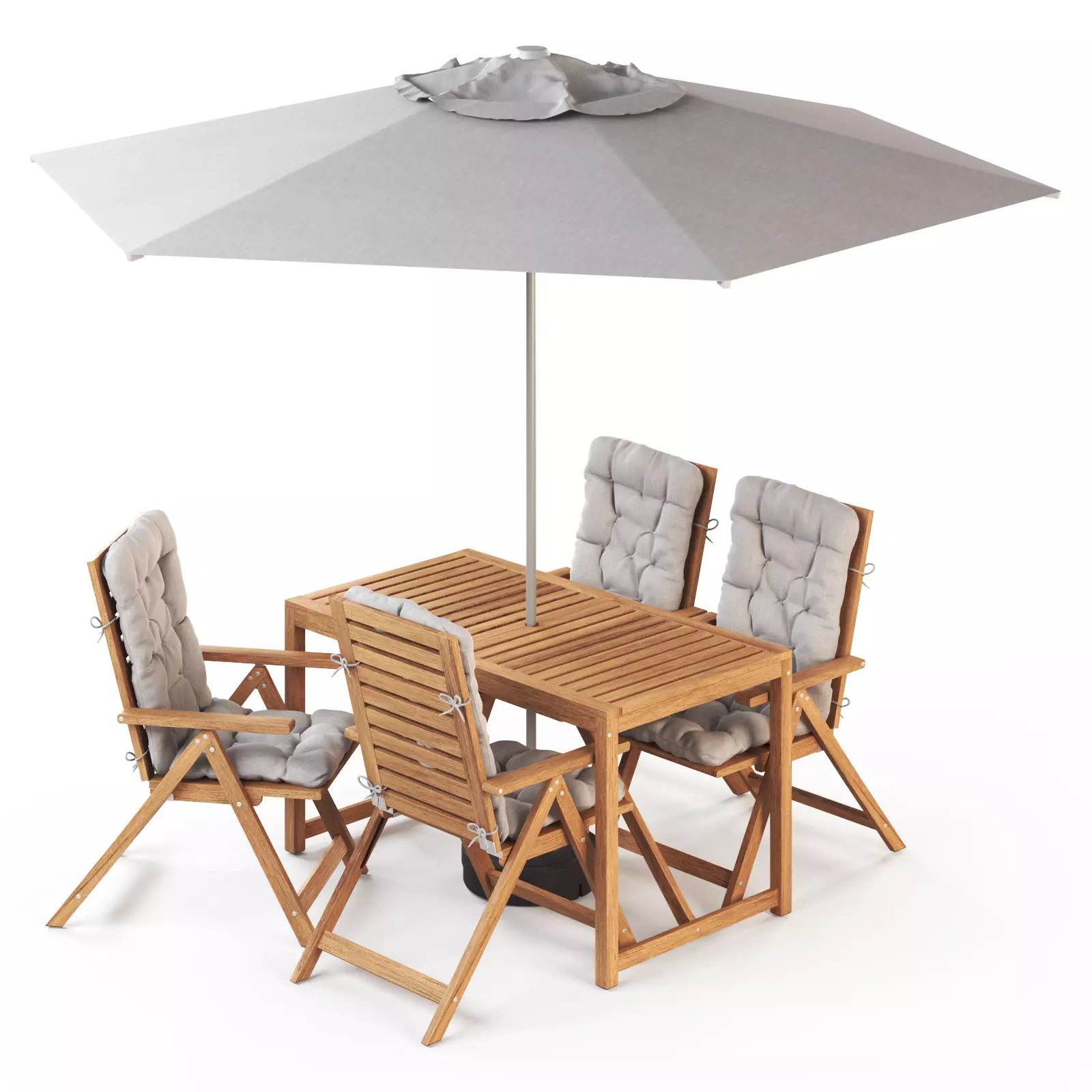 NAMMARO Table and 4 reclining chairs and umbrella IKEA 3D model_0