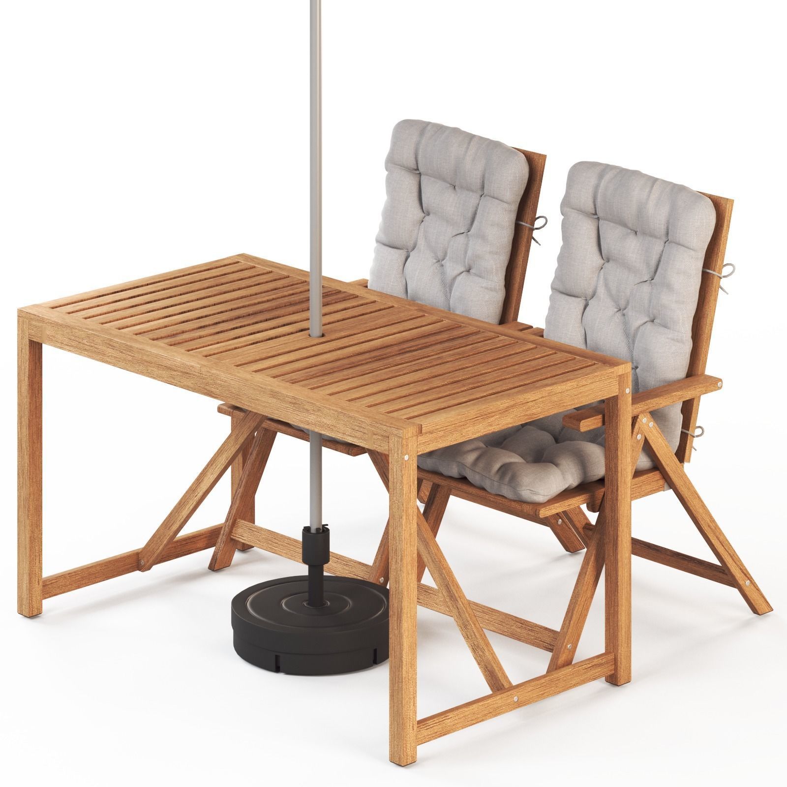 NAMMARO Table and 4 reclining chairs and umbrella IKEA 3D model_4