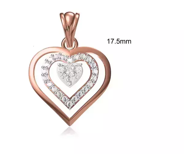 Women Unique Heart Pendant STL OBJ FBX JCD Details 3D print model