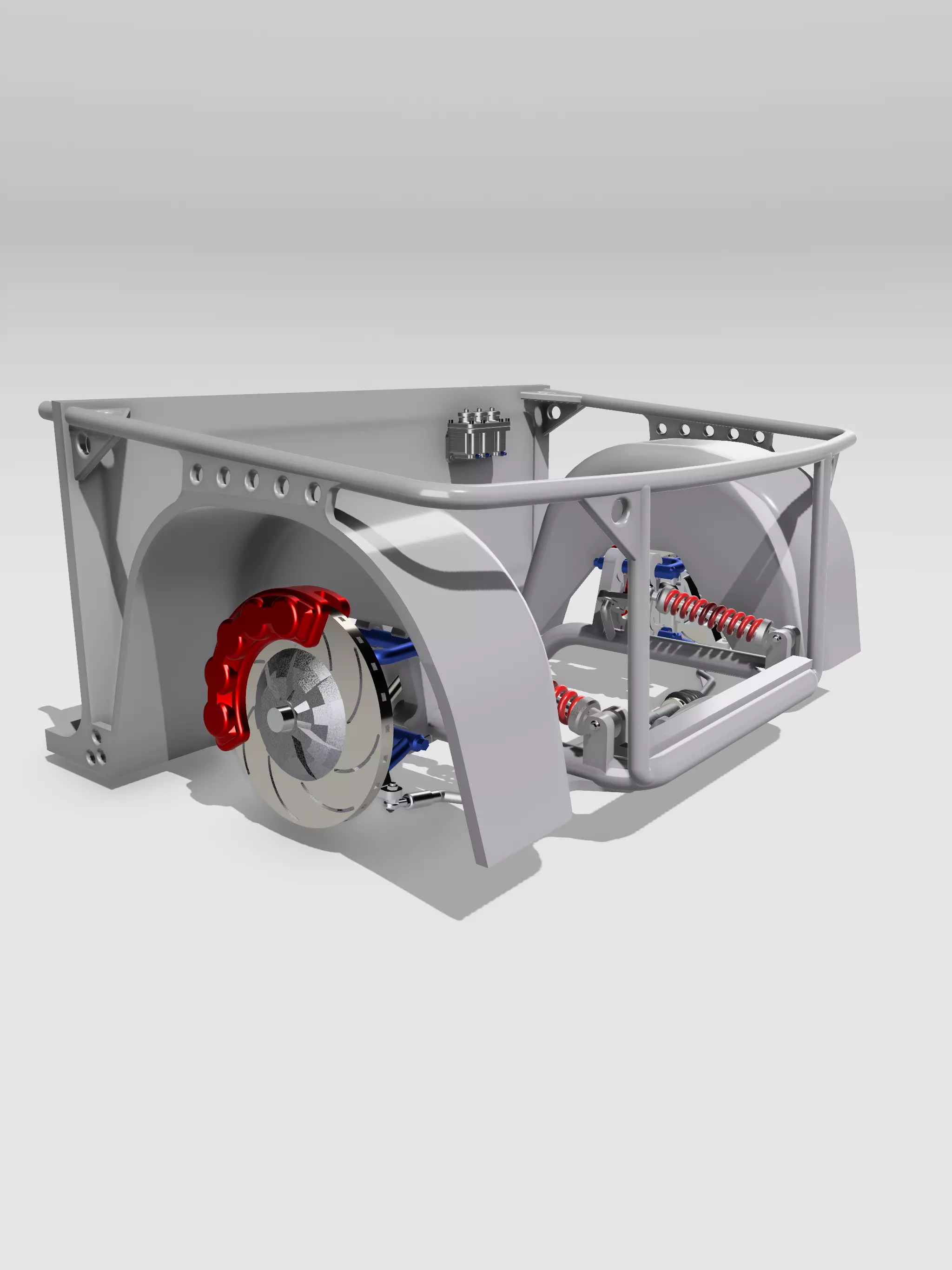 Pro Touring Racing Front Clip w Pushrod Suspension n brakes 3D print model_0