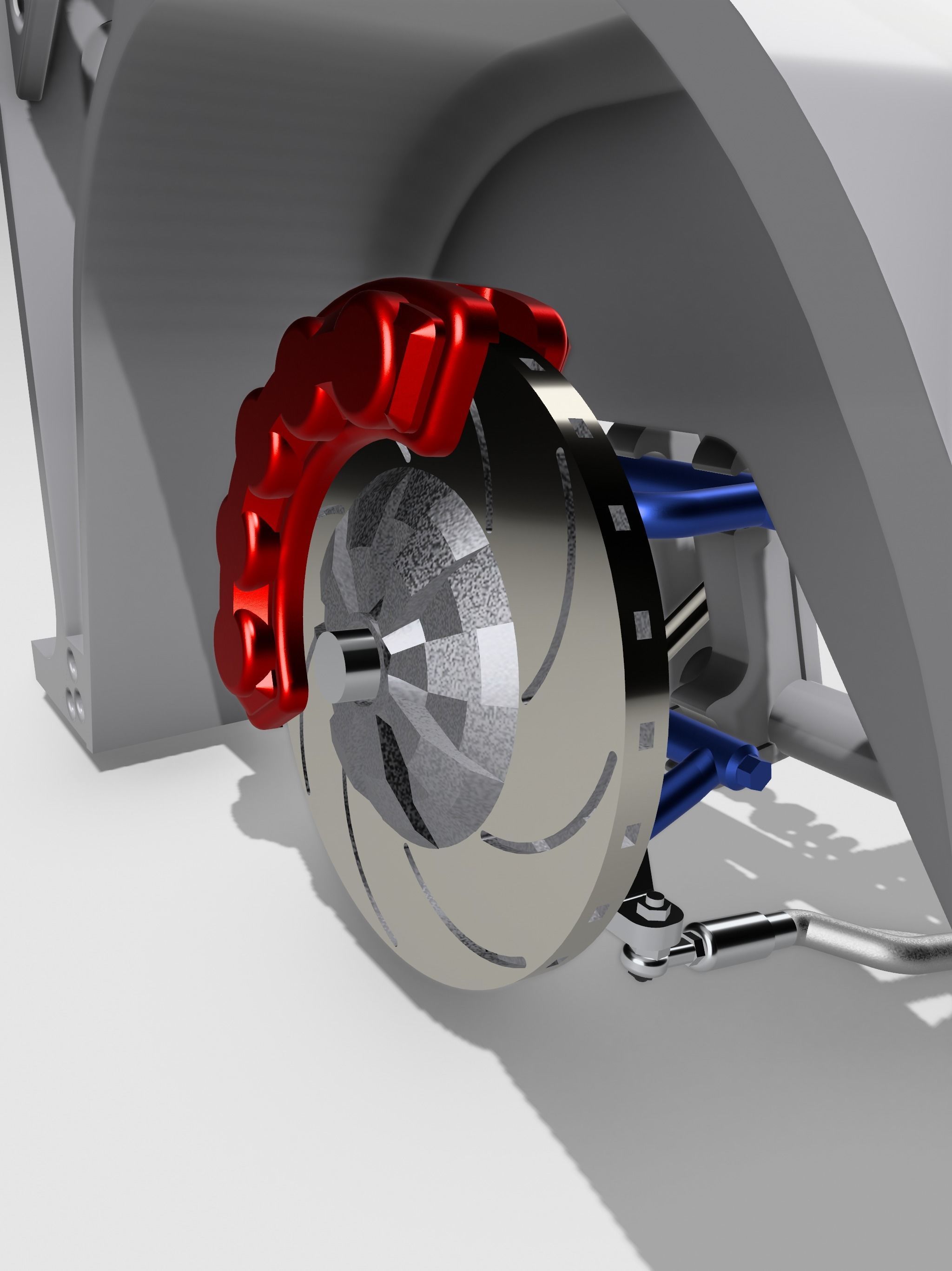Pro Touring Racing Front Clip w Pushrod Suspension n brakes 3D print model_9