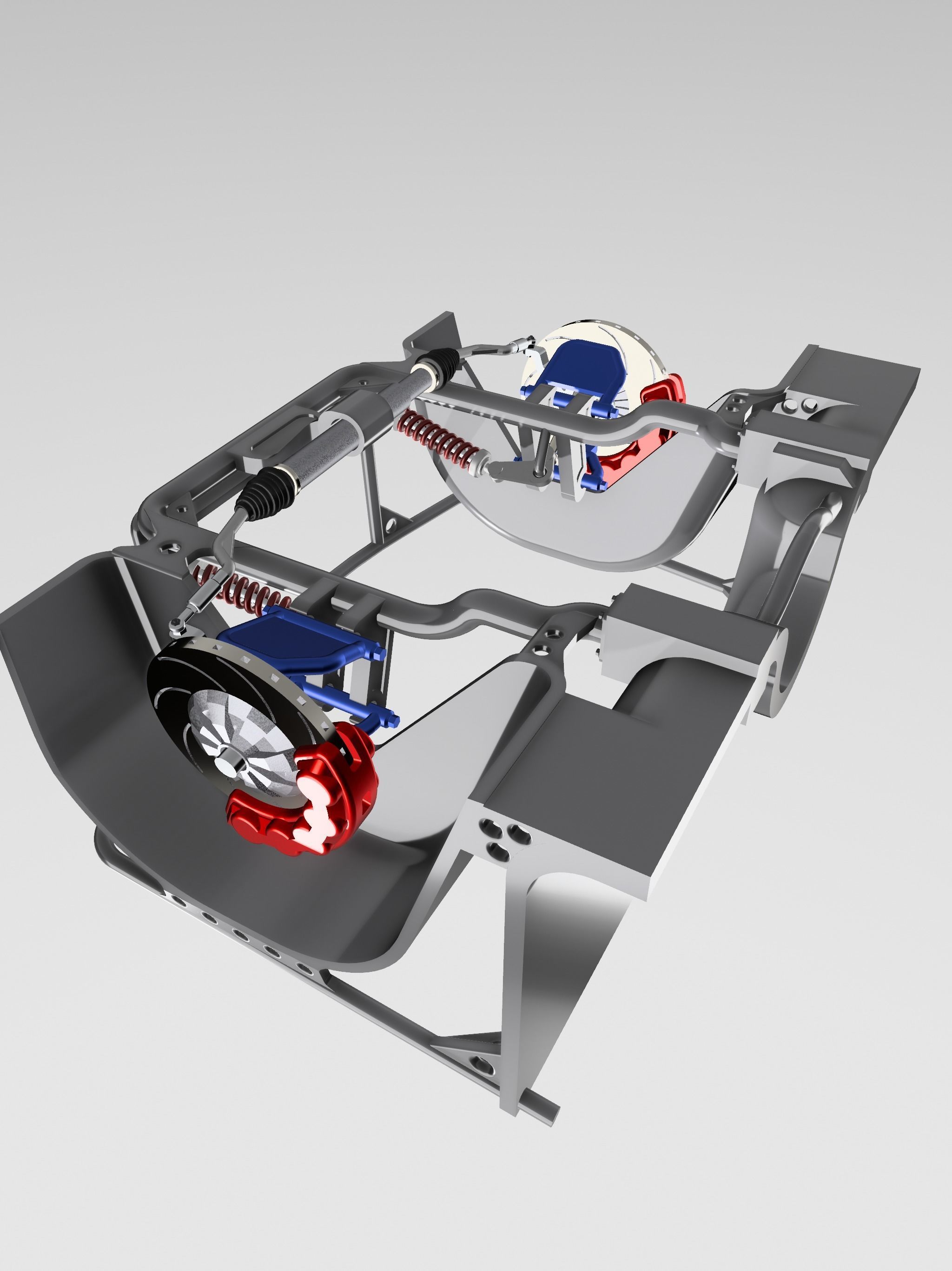 Pro Touring Racing Front Clip w Pushrod Suspension n brakes 3D print model_6