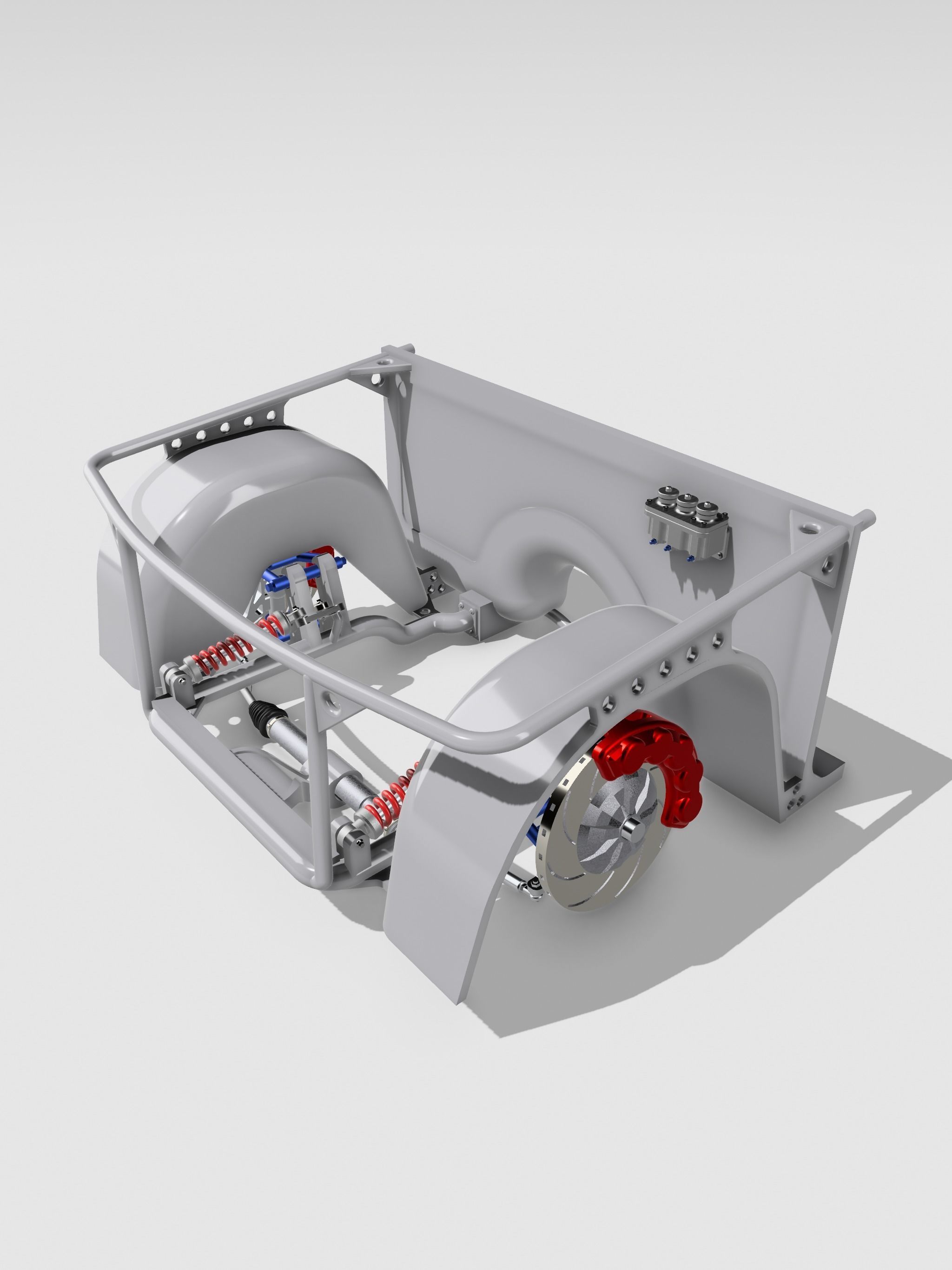 Pro Touring Racing Front Clip w Pushrod Suspension n brakes 3D print model_2