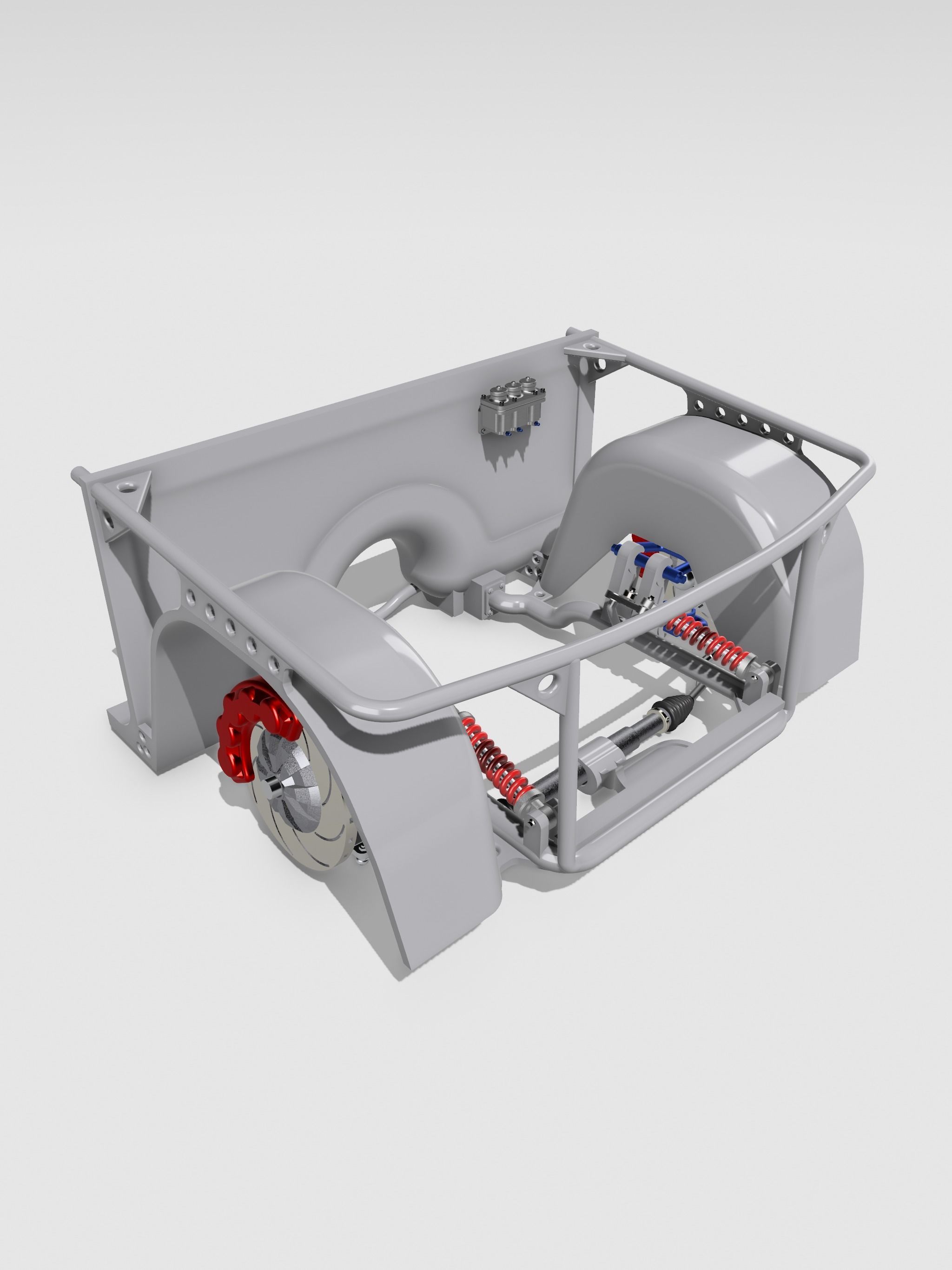 Pro Touring Racing Front Clip w Pushrod Suspension n brakes 3D print model_1