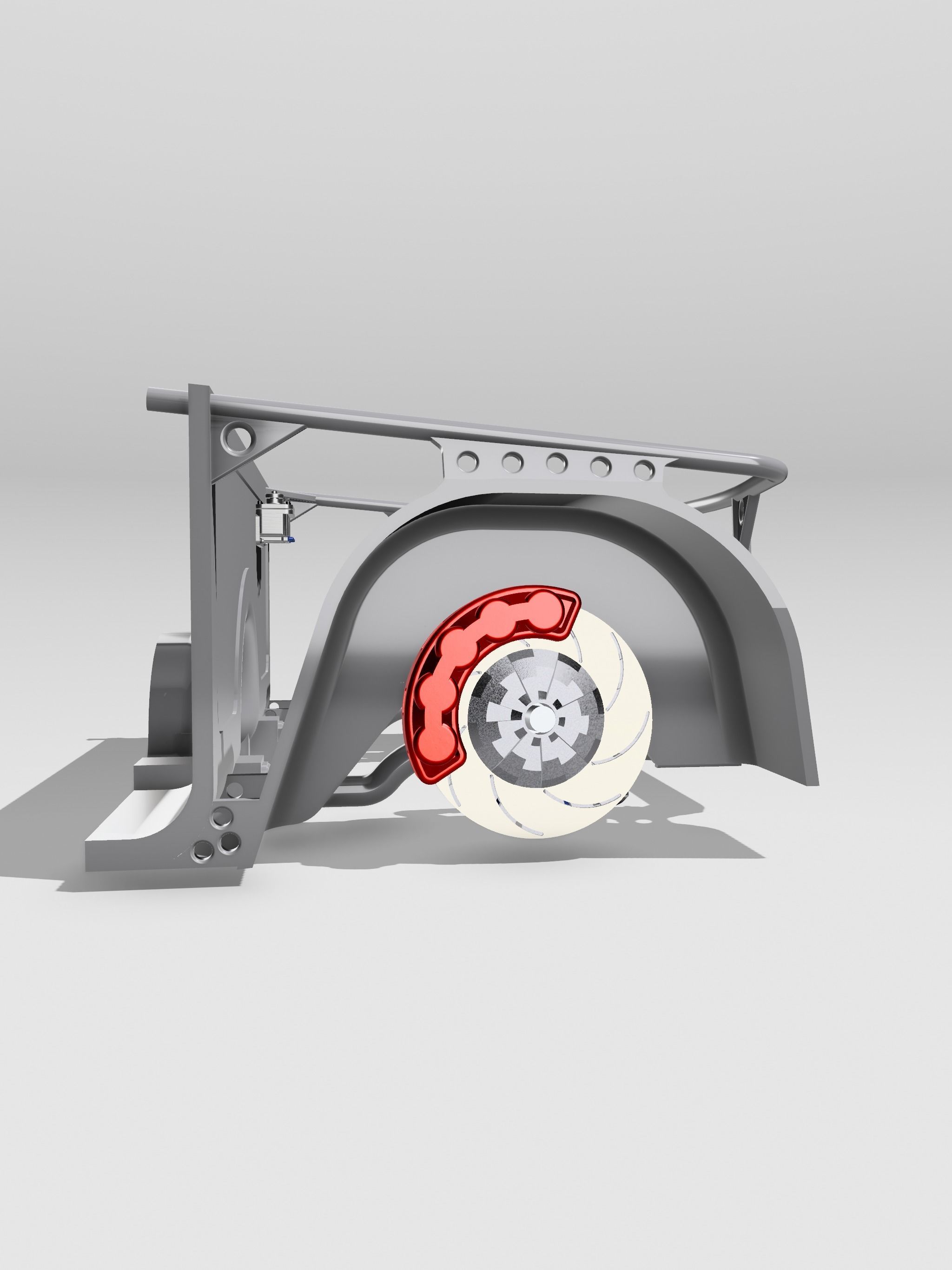 Pro Touring Racing Front Clip w Pushrod Suspension n brakes 3D print model_5