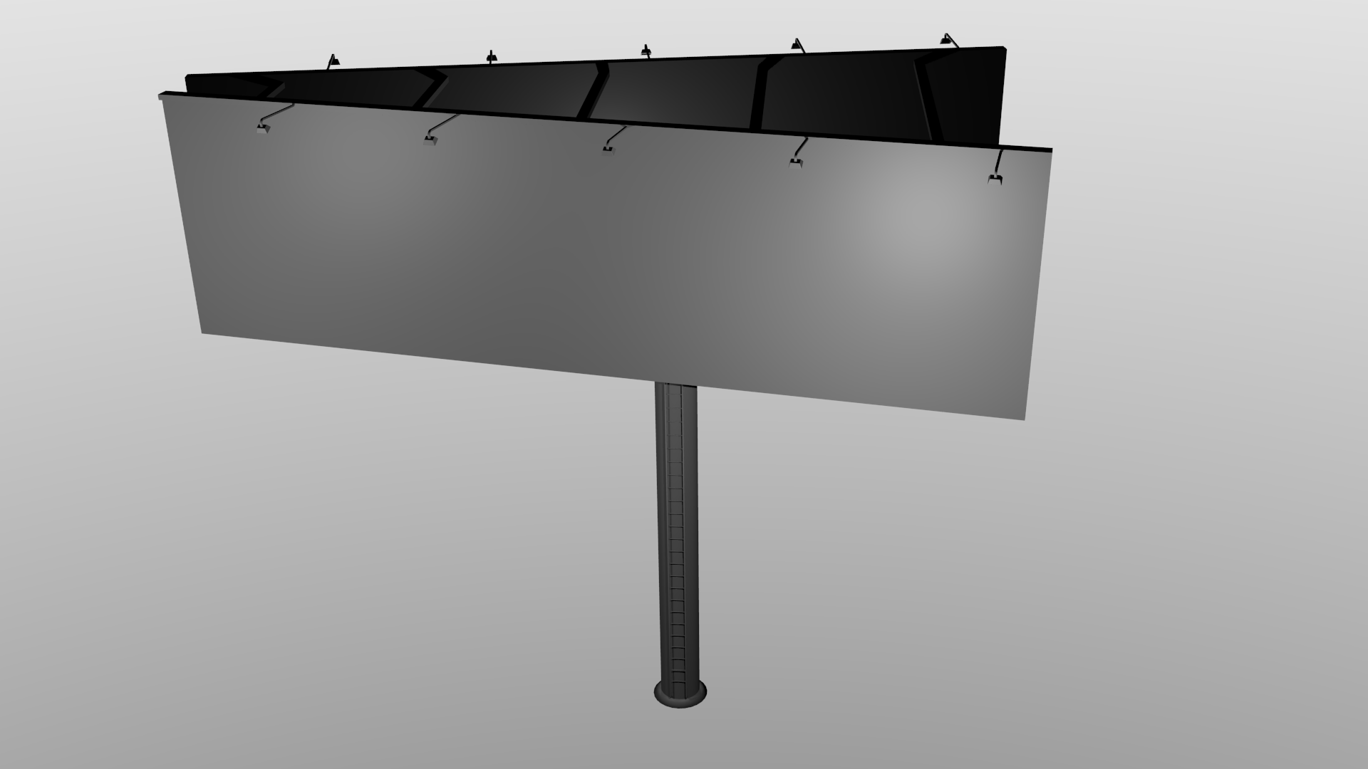 Billboard on pole Low-poly 3D model_2