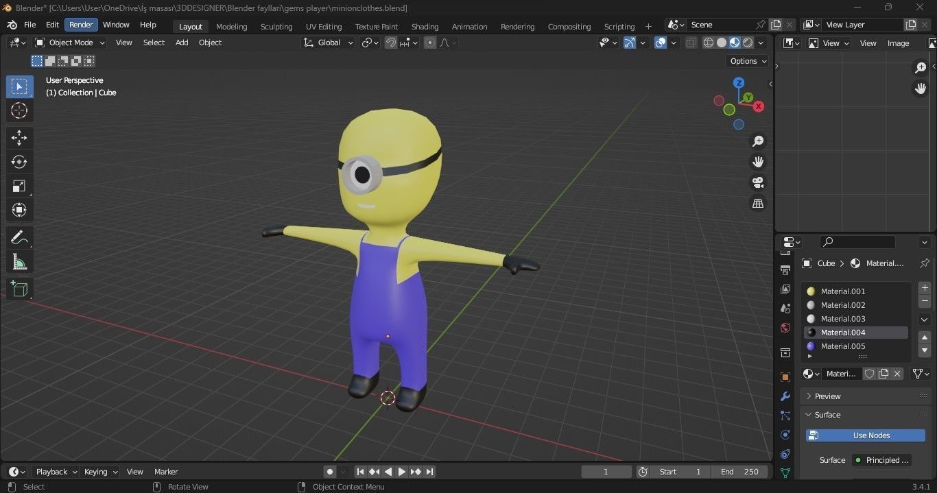 Minion Lowpoly Free low-poly 3D model_2