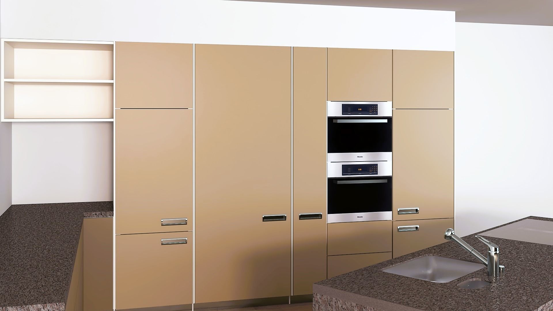 Open modern kitchen set 3D model_5