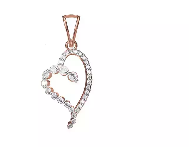 Women Unique Heart Pendant STL OBJ FBX JCD Details 3D print model