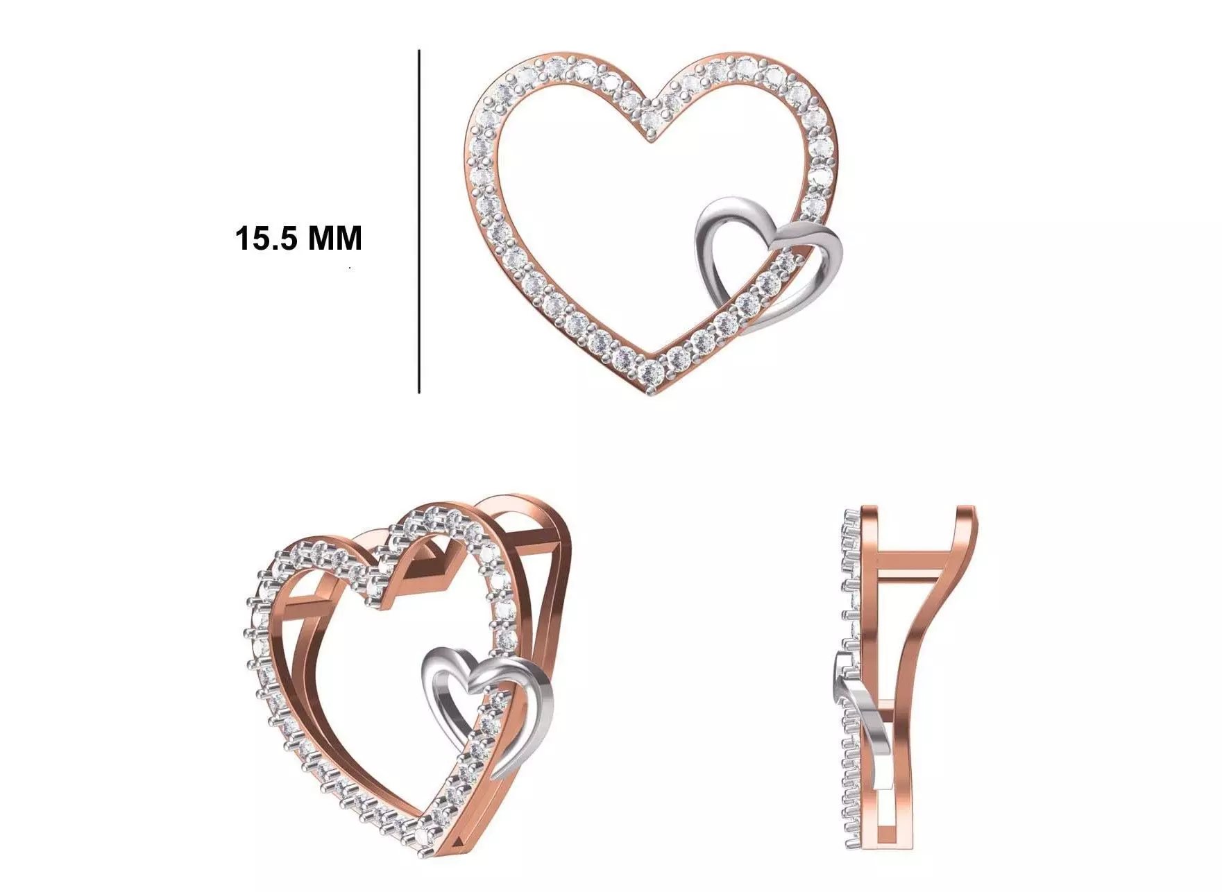 Women Unique Heart Pendant STL OBJ FBX JCD Details 3D print model_0