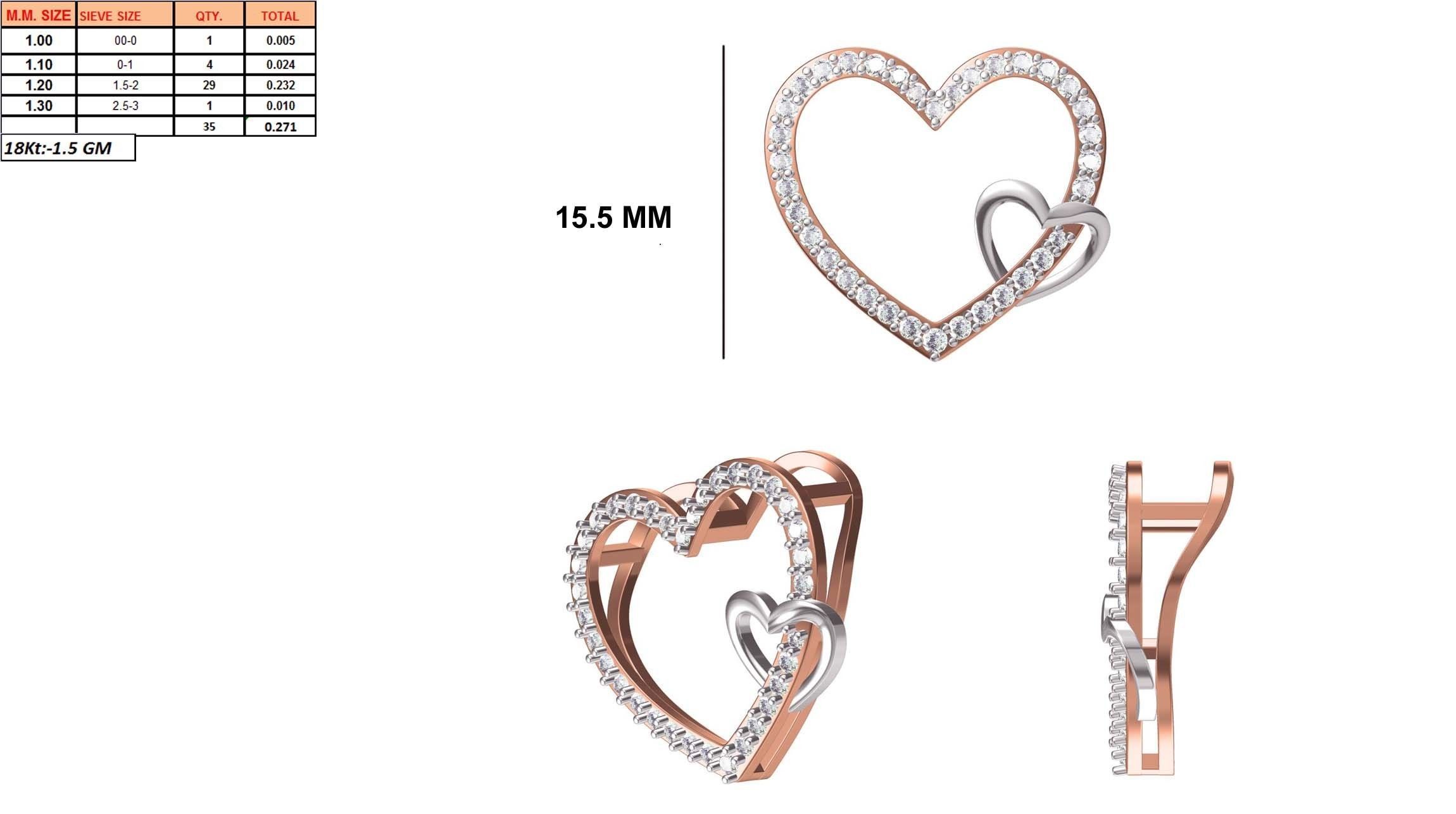 Women Unique Heart Pendant STL OBJ FBX JCD Details 3D print model_1