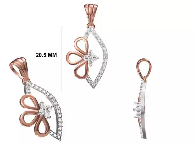 Women Unique Pendant STL OBJ FBX JCD Details