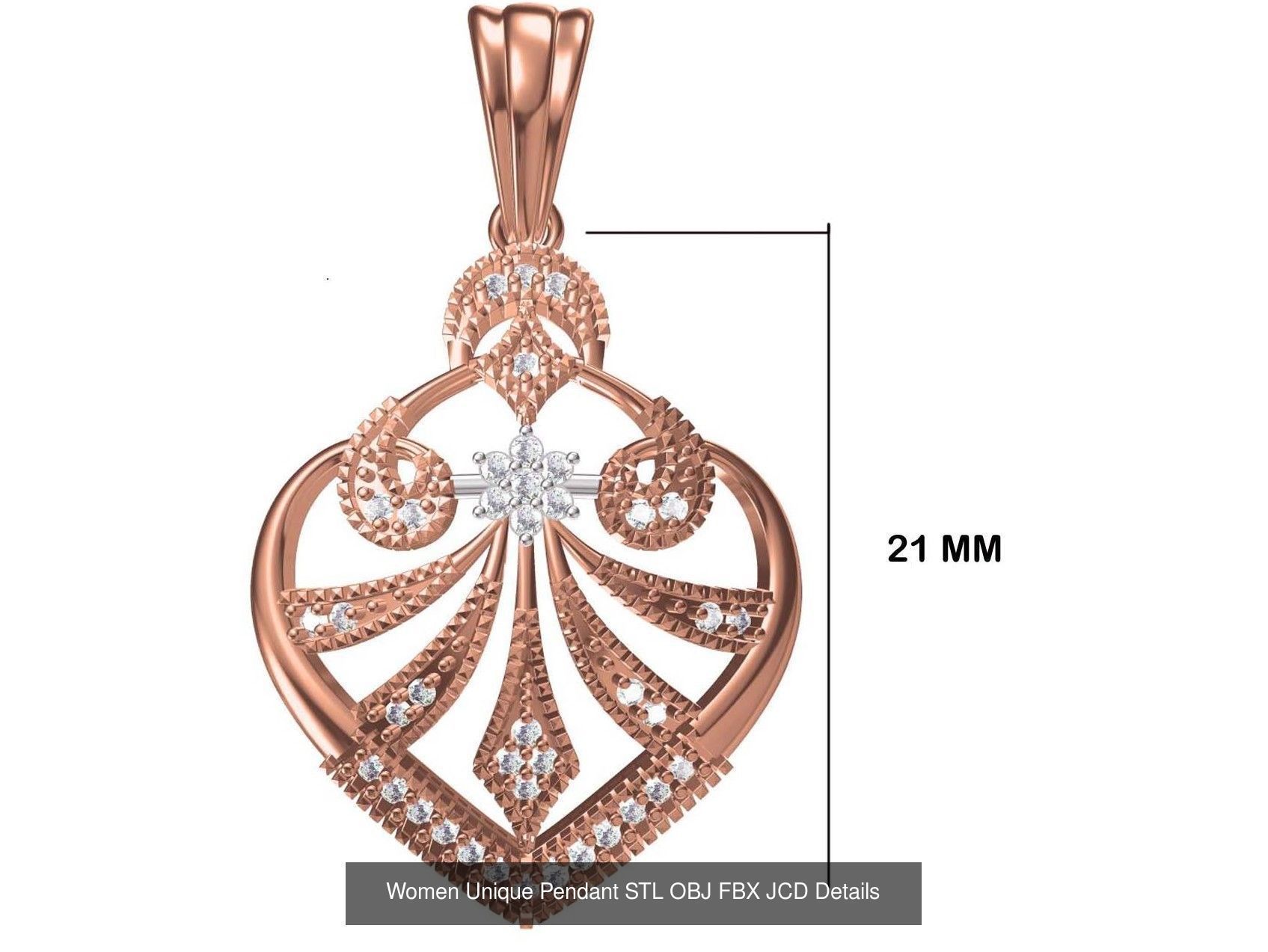45 Women Unique Pendant STL OBJ FBX JCD Details Collection _21