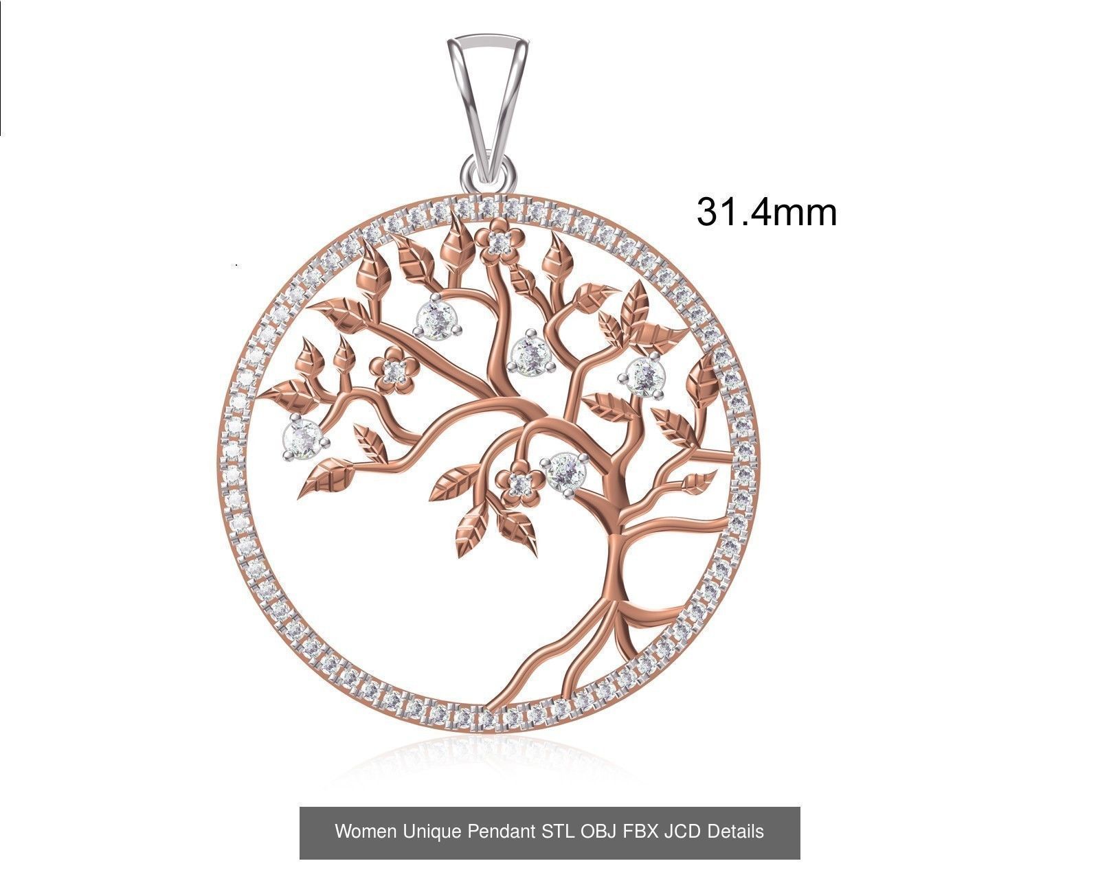 45 Women Unique Pendant STL OBJ FBX JCD Details Collection _12