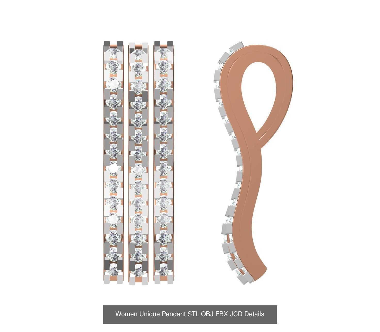 45 Women Unique Pendant STL OBJ FBX JCD Details Collection _32
