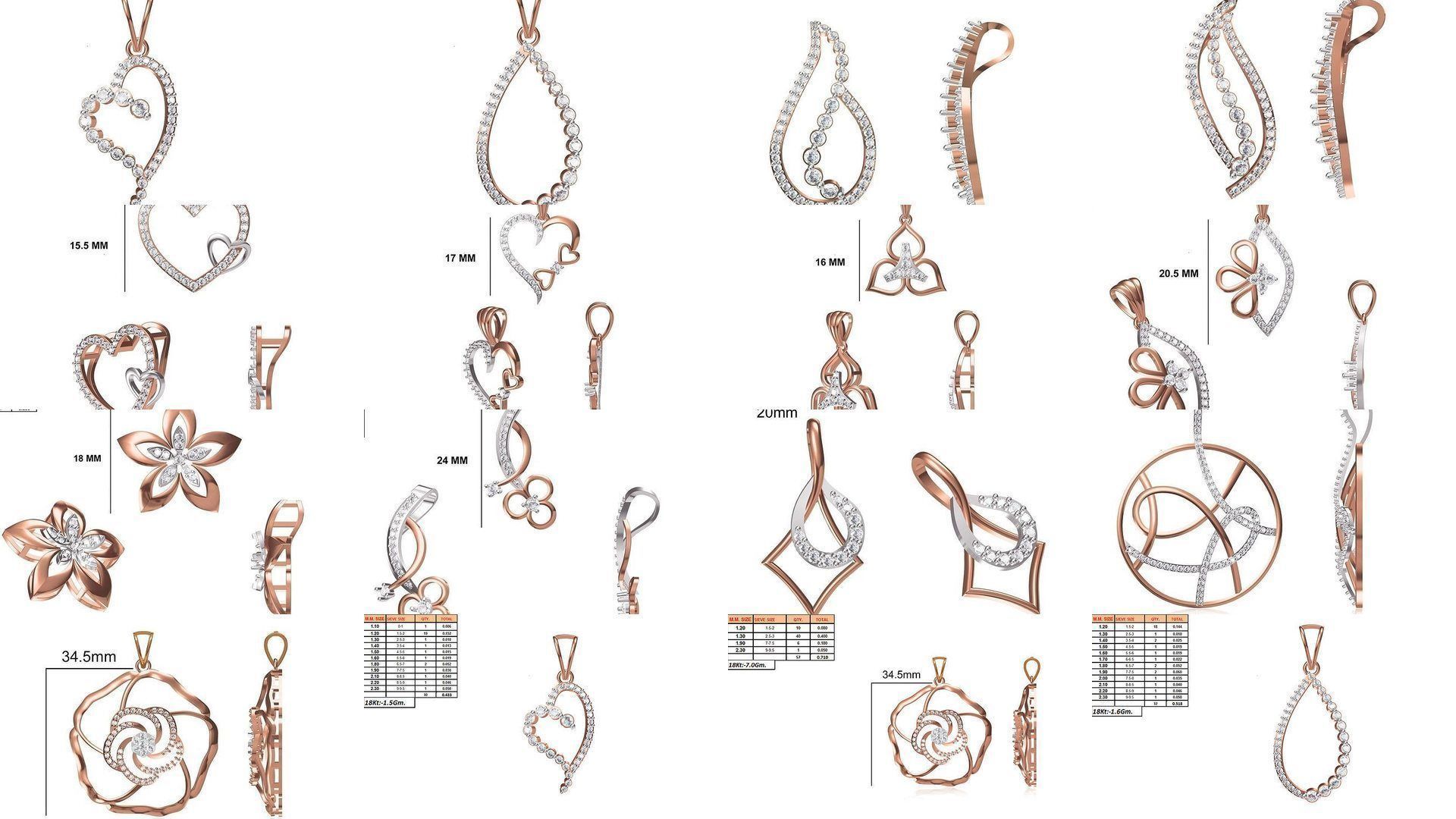 45 Women Unique Pendant STL OBJ FBX JCD Details Collection _3