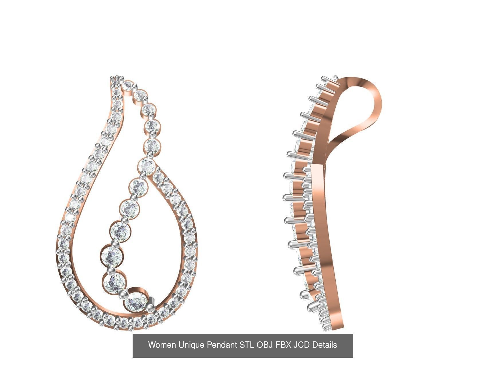 45 Women Unique Pendant STL OBJ FBX JCD Details Collection _39