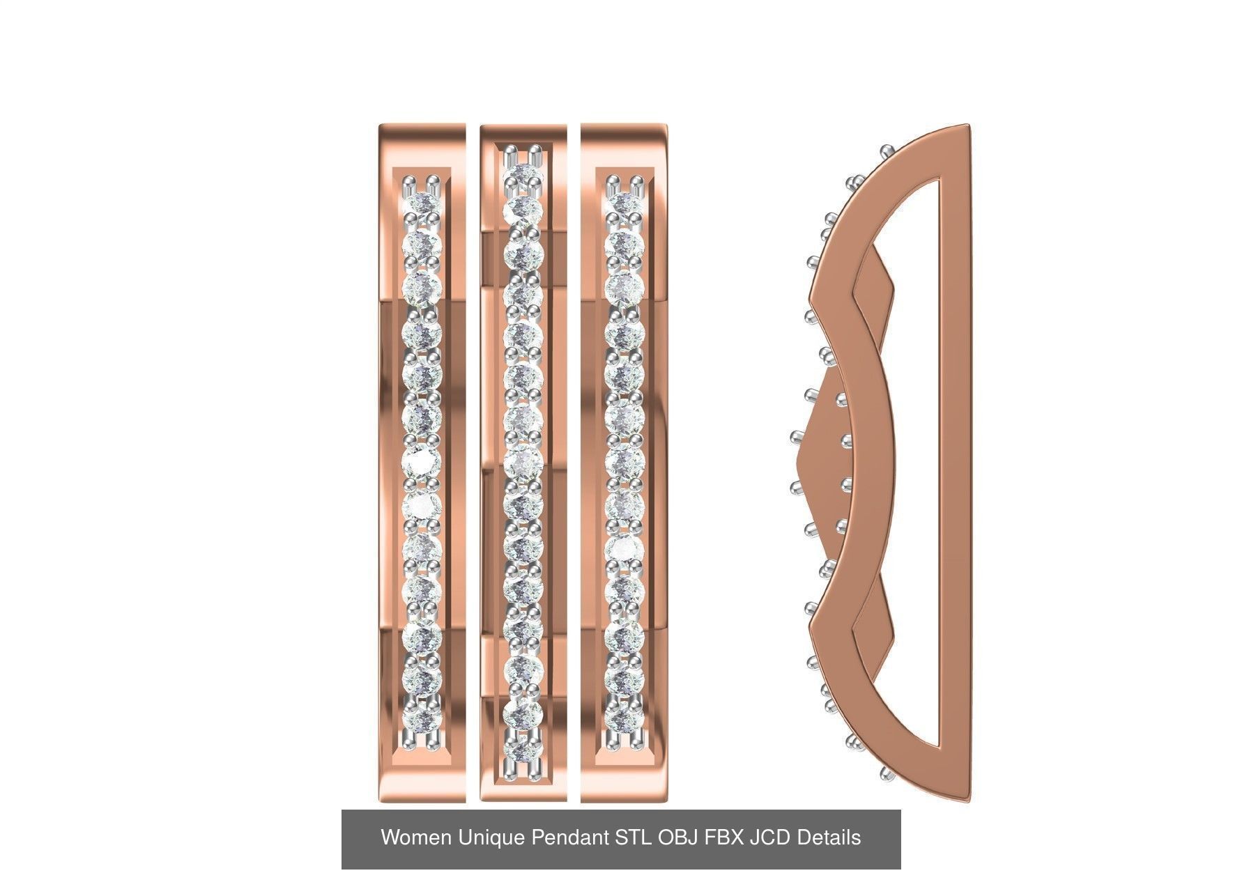 45 Women Unique Pendant STL OBJ FBX JCD Details Collection _34