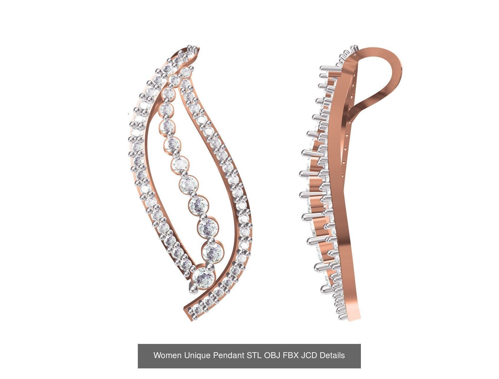 45 Women Unique Pendant STL OBJ FBX JCD Details Collection _40