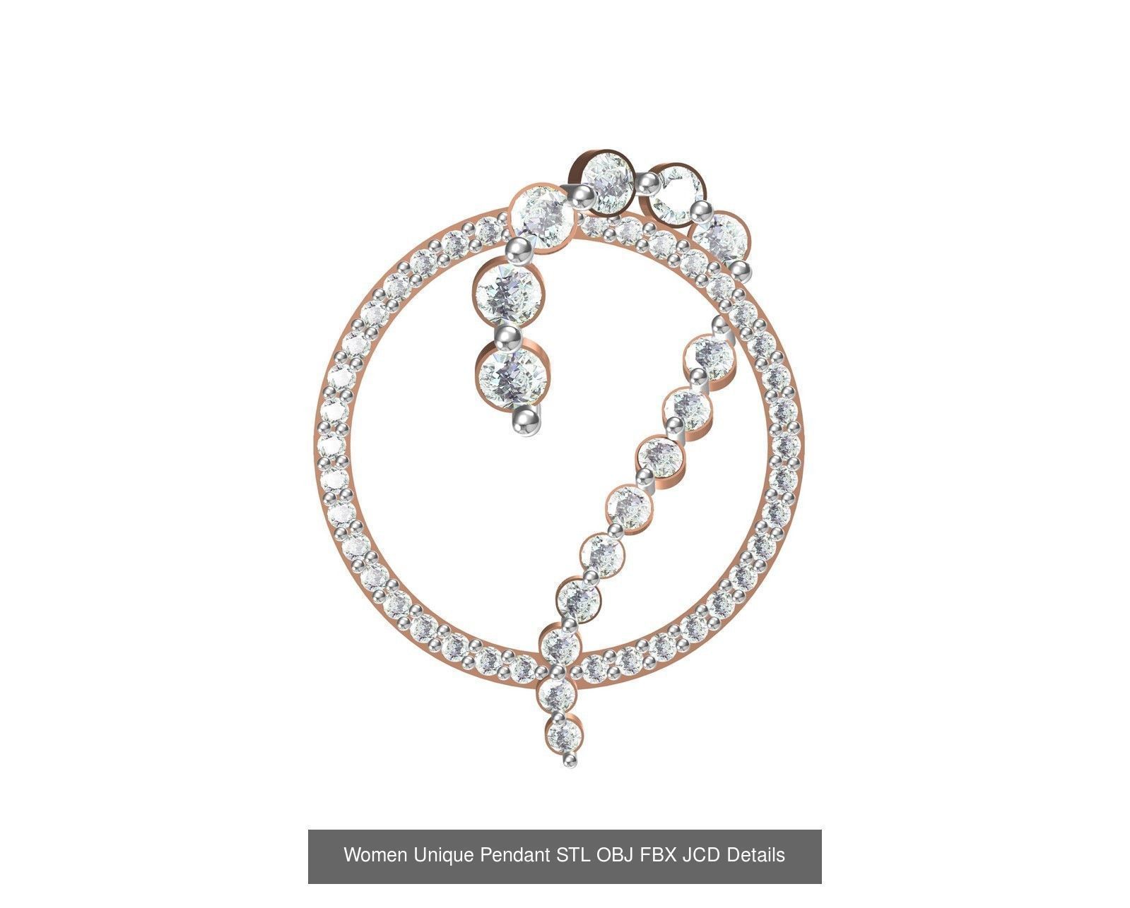 45 Women Unique Pendant STL OBJ FBX JCD Details Collection _29