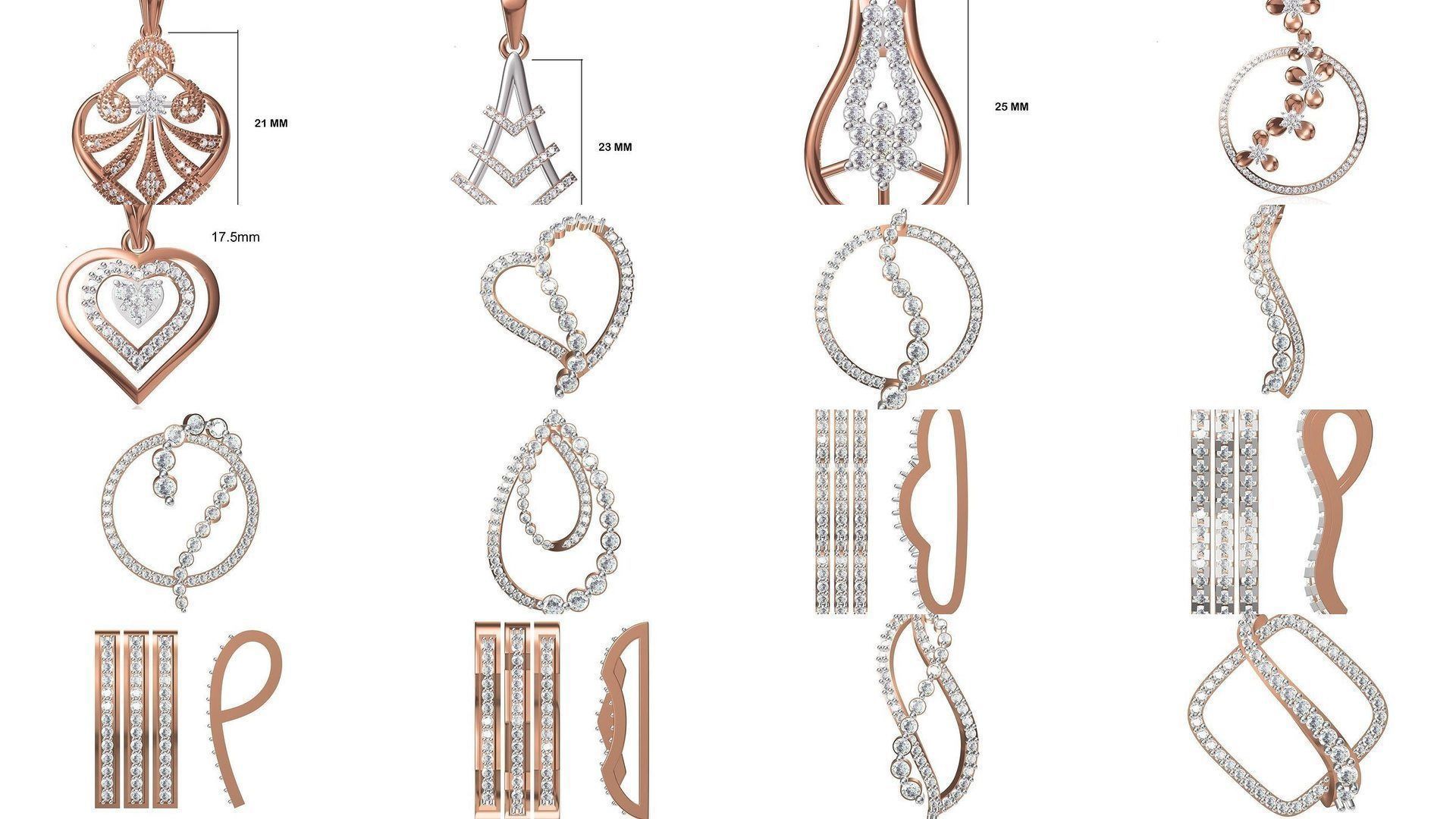 45 Women Unique Pendant STL OBJ FBX JCD Details Collection _1