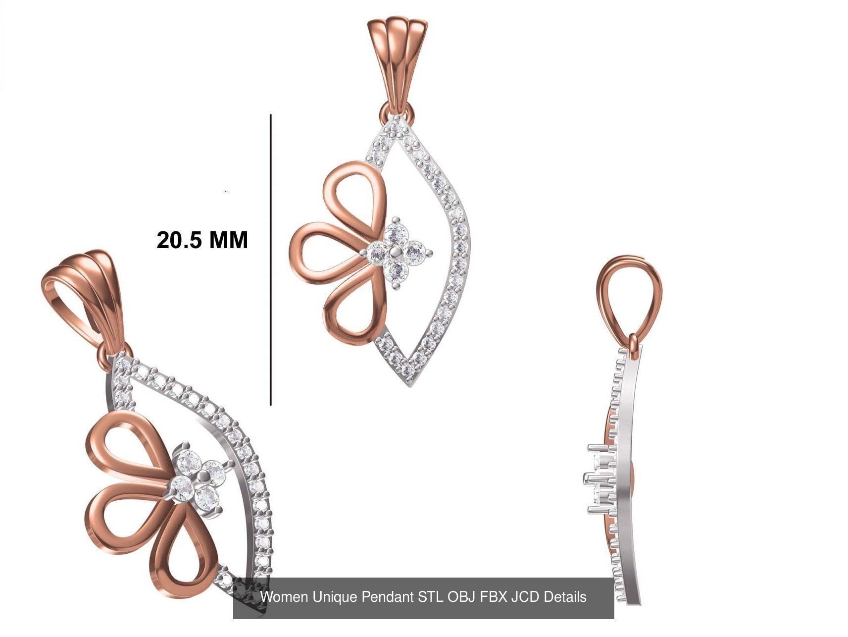 45 Women Unique Pendant STL OBJ FBX JCD Details Collection _44