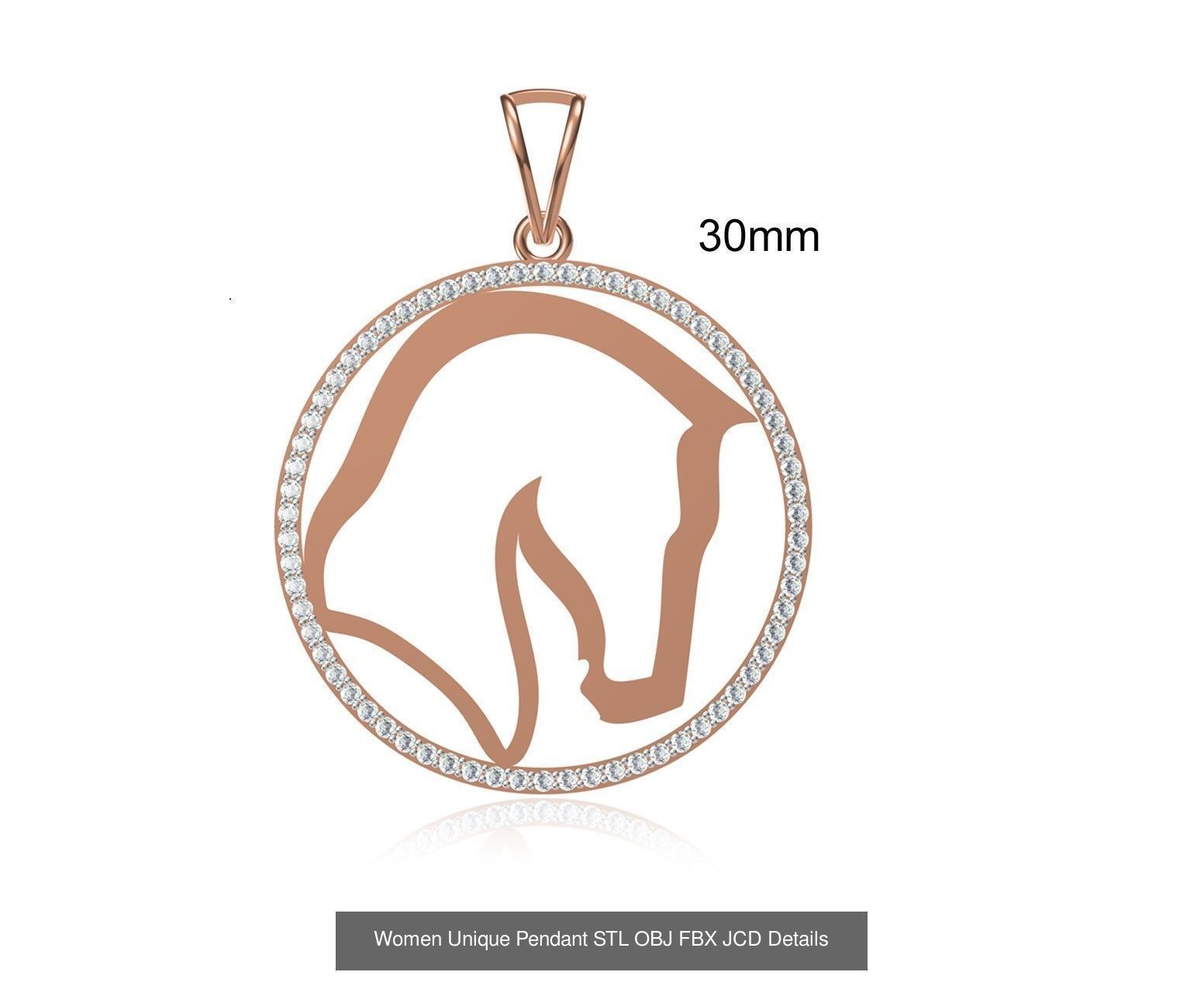 45 Women Unique Pendant STL OBJ FBX JCD Details Collection _11