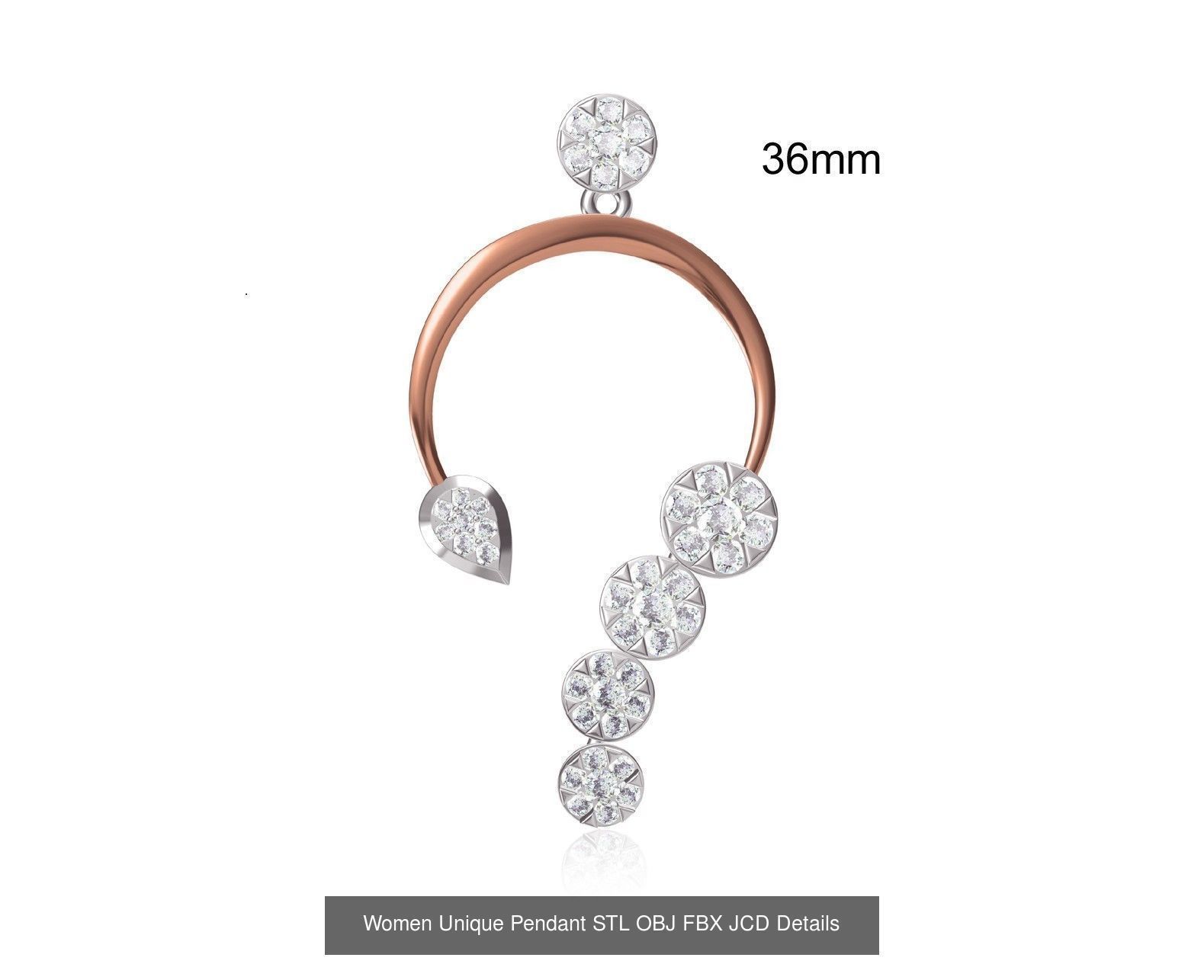 45 Women Unique Pendant STL OBJ FBX JCD Details Collection _13