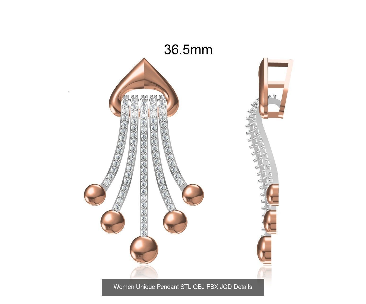 45 Women Unique Pendant STL OBJ FBX JCD Details Collection _14