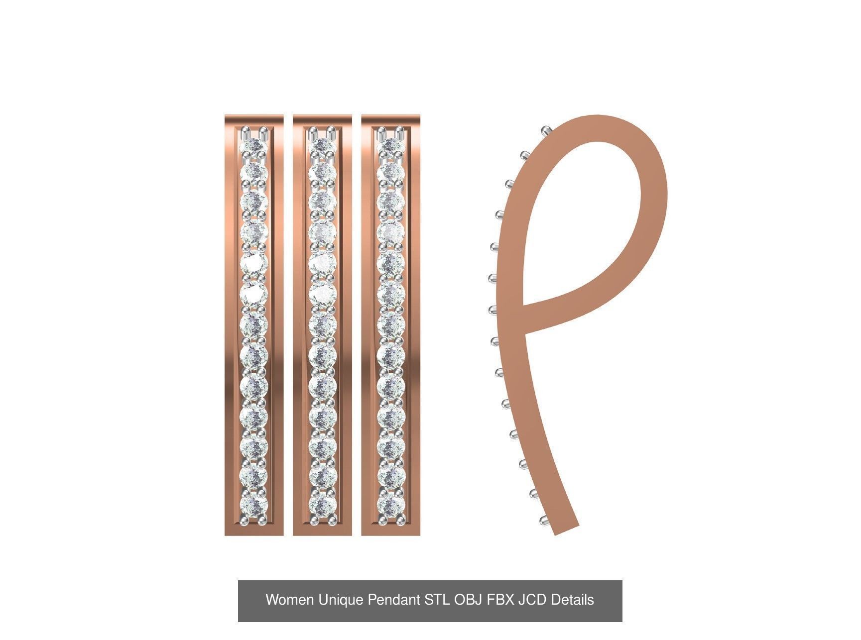 45 Women Unique Pendant STL OBJ FBX JCD Details Collection _33