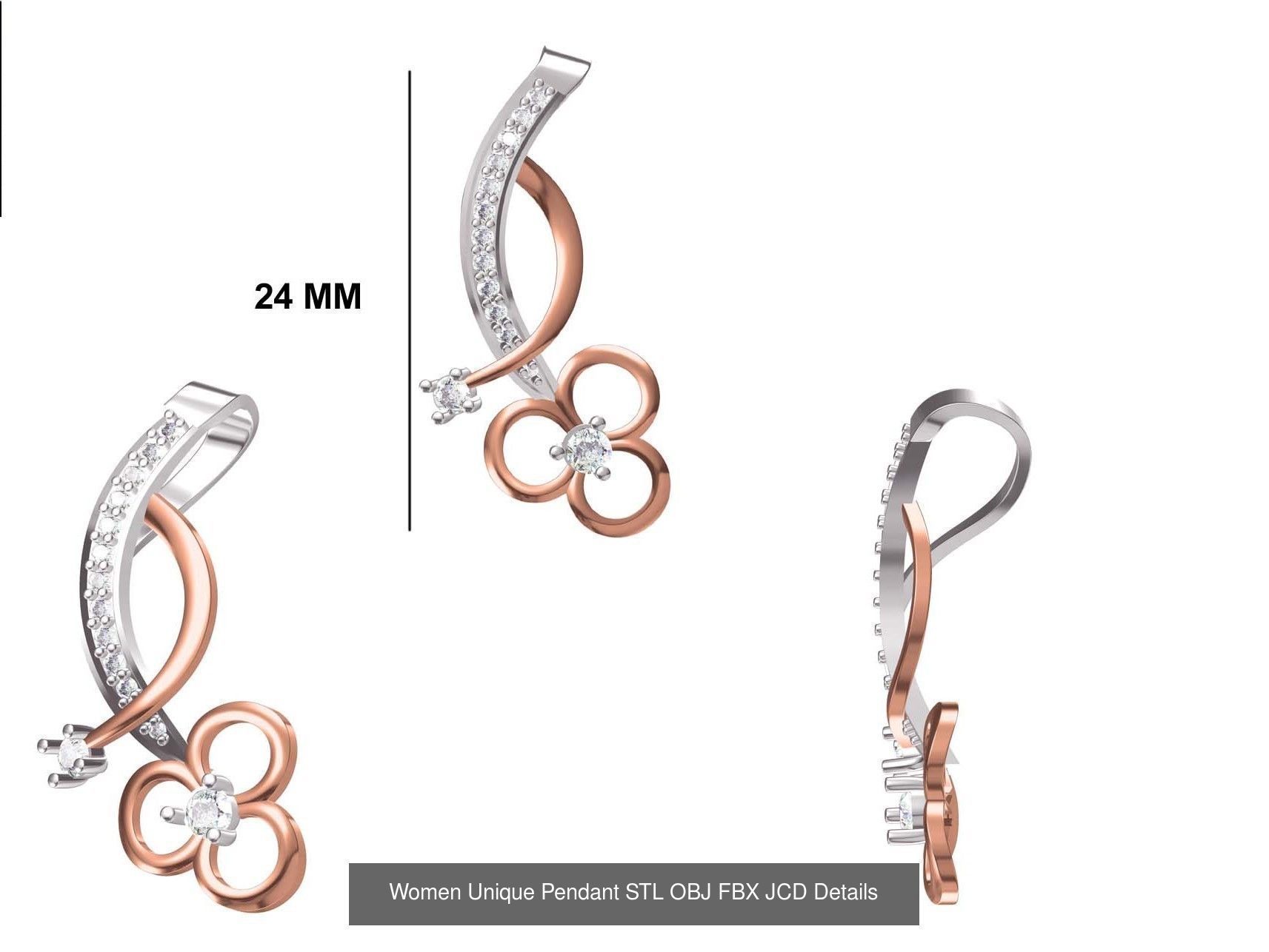 45 Women Unique Pendant STL OBJ FBX JCD Details Collection _46