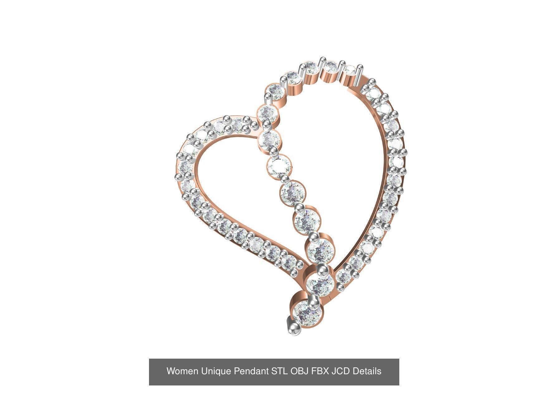 45 Women Unique Pendant STL OBJ FBX JCD Details Collection _26