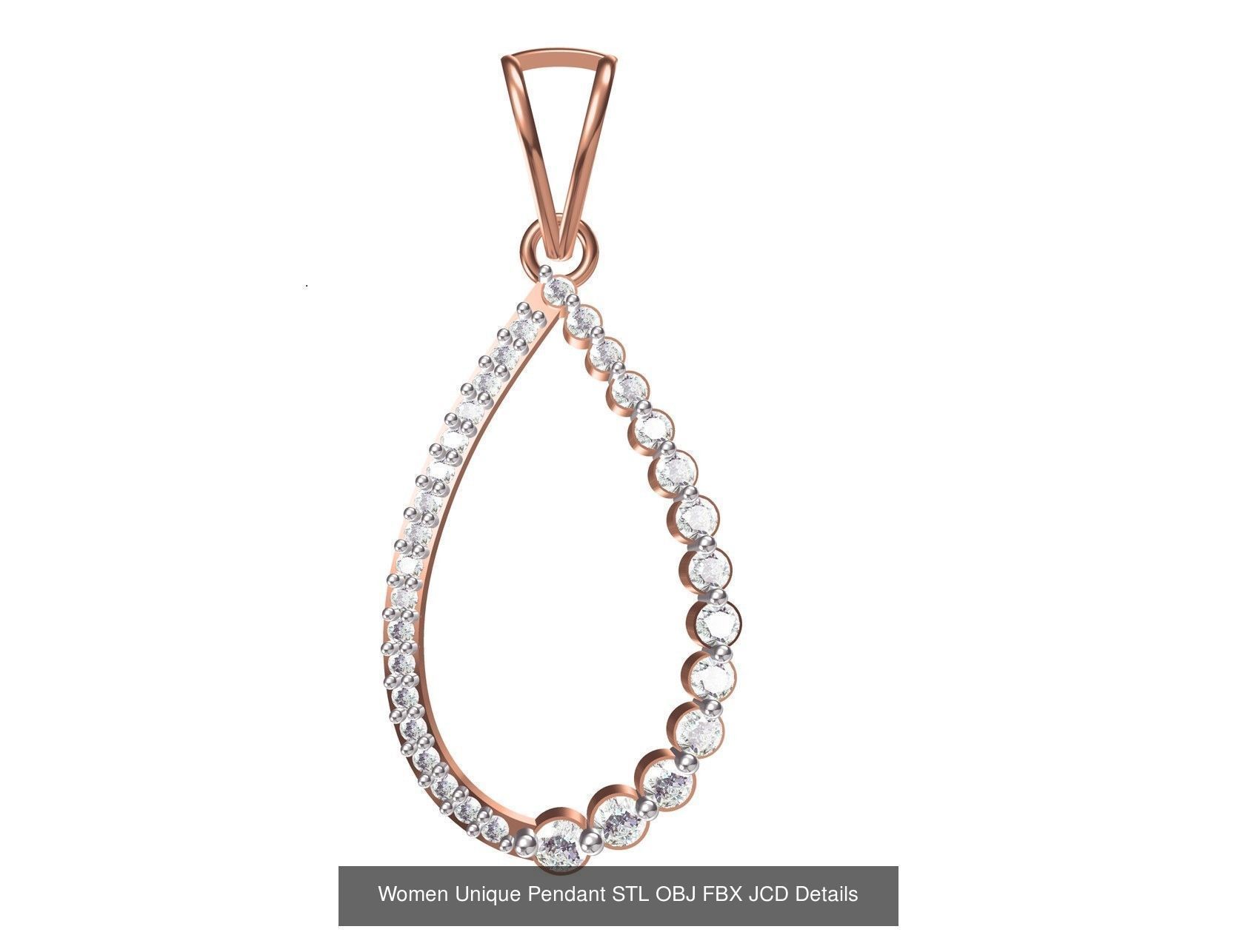 45 Women Unique Pendant STL OBJ FBX JCD Details Collection _38