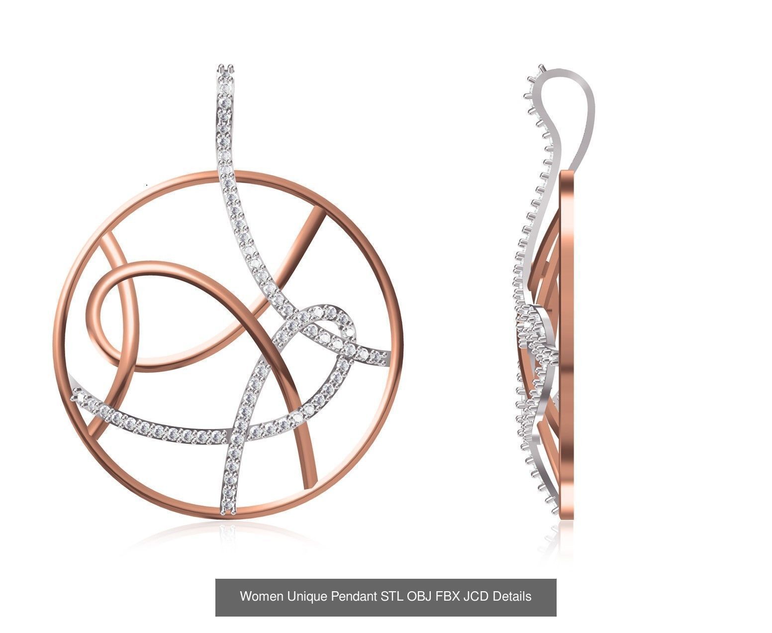 45 Women Unique Pendant STL OBJ FBX JCD Details Collection _48