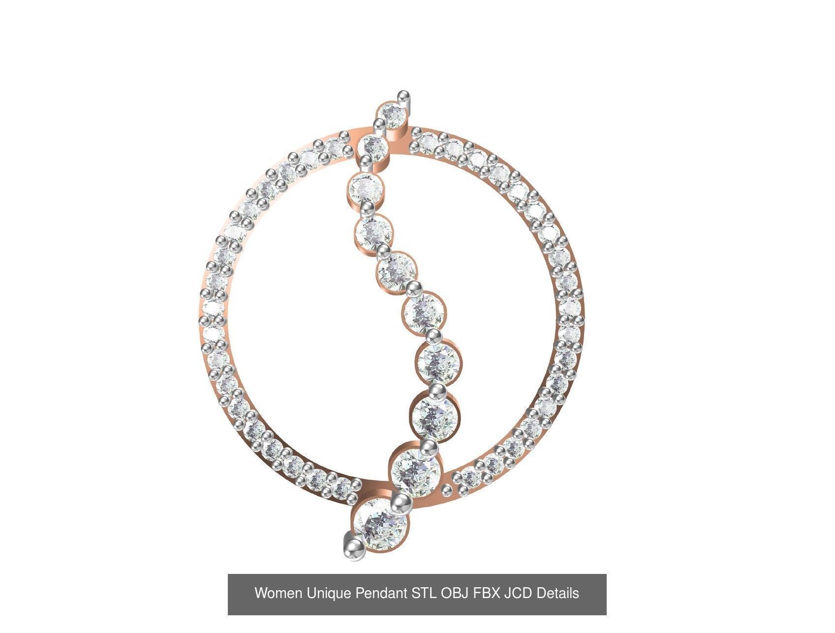 45 Women Unique Pendant STL OBJ FBX JCD Details Collection _27