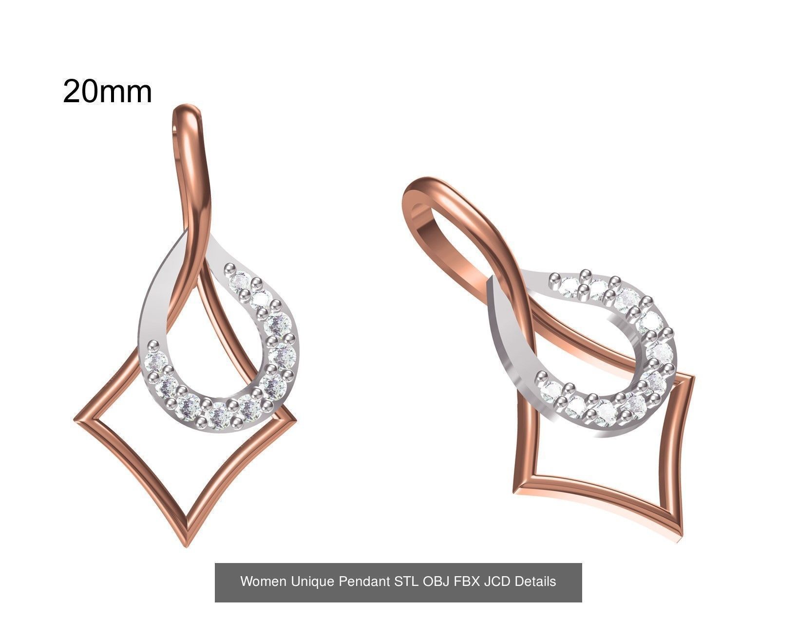 45 Women Unique Pendant STL OBJ FBX JCD Details Collection _47