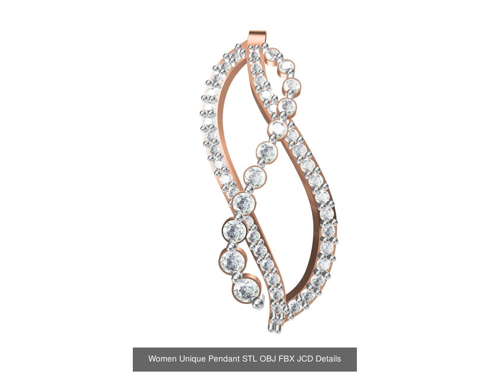 45 Women Unique Pendant STL OBJ FBX JCD Details Collection _35