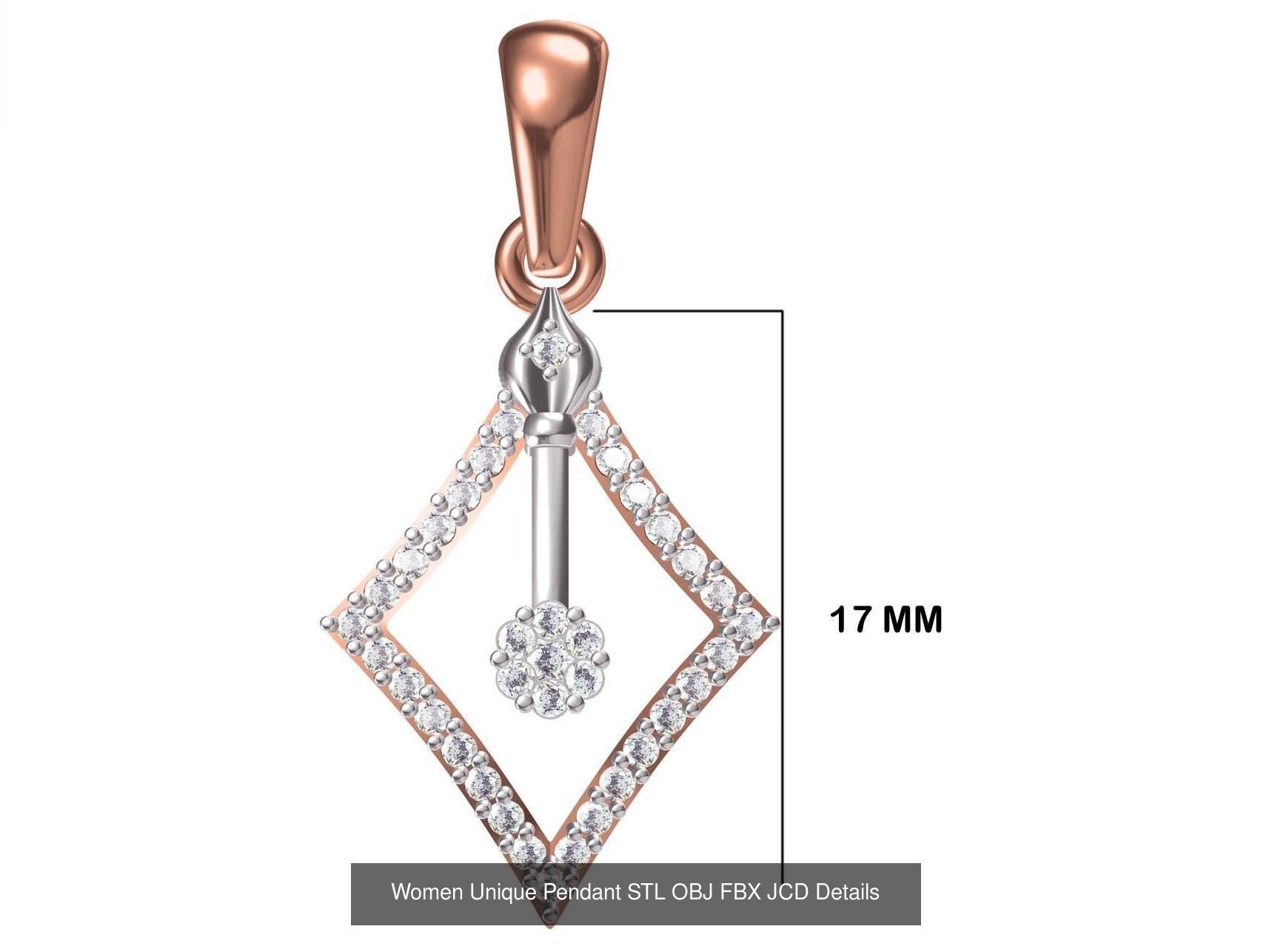 45 Women Unique Pendant STL OBJ FBX JCD Details Collection _19