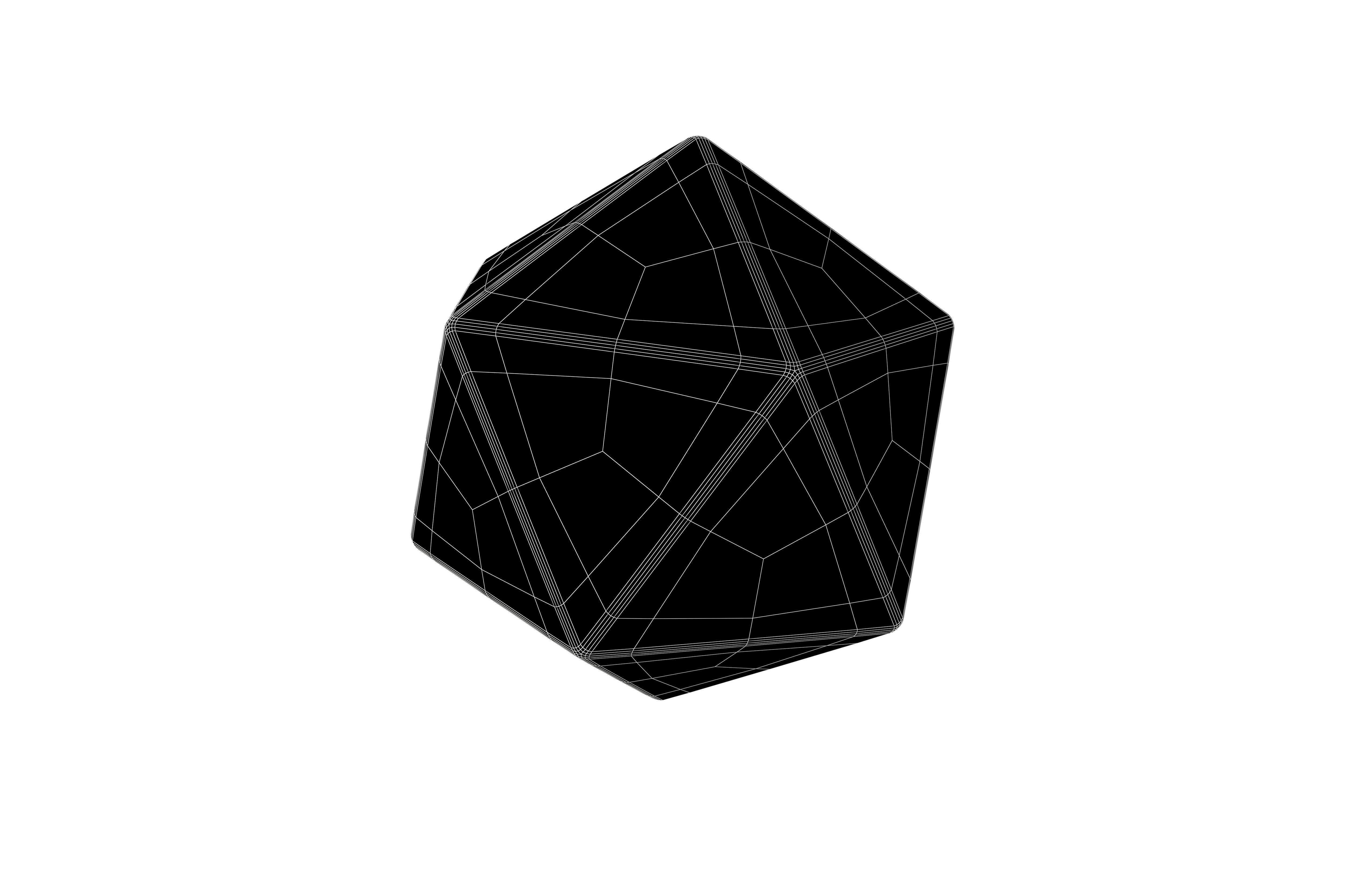 Icosahedron Geometric v1 004 Low-poly 3D model_6